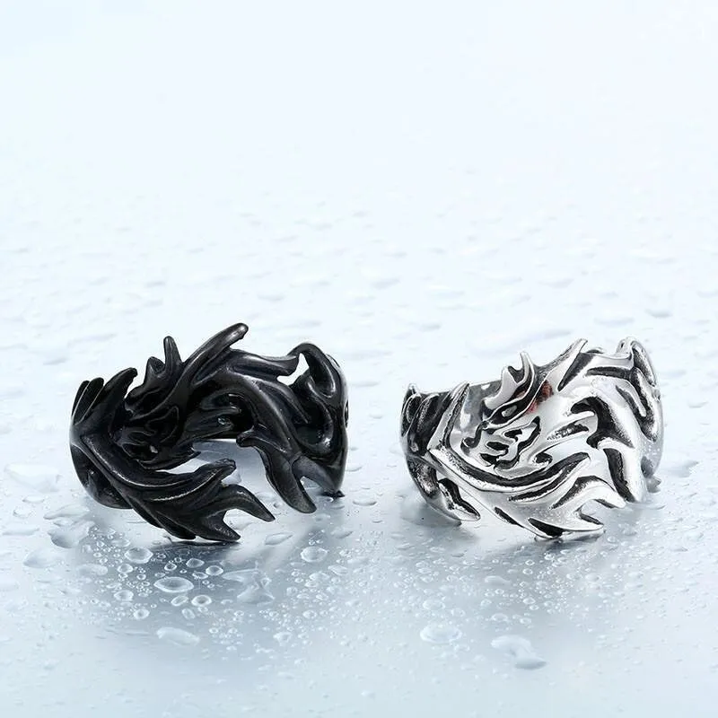Dragon Storm Steel Ring