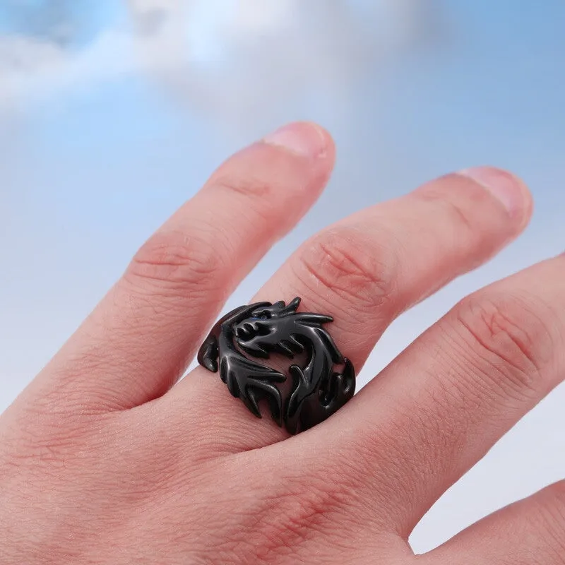 Dragon Storm Steel Ring