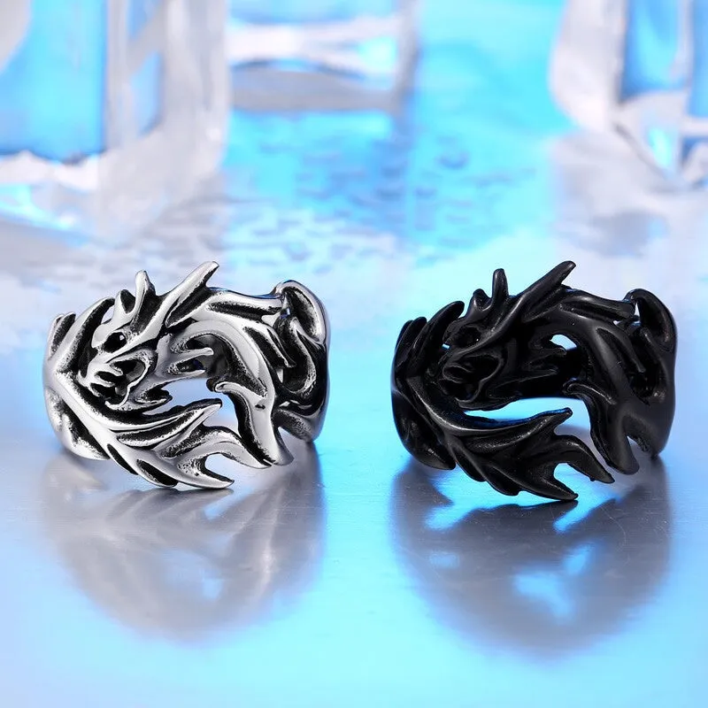 Dragon Storm Steel Ring