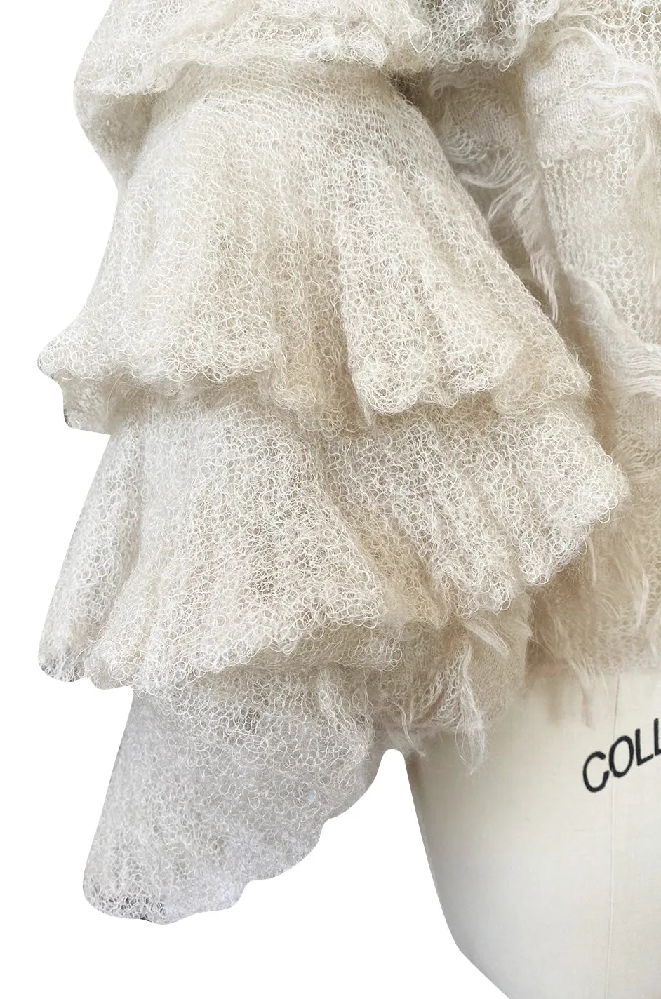 Fall 2009 Chanel Gossamer Mohair Knit Ruffled Sleeve Fantasy Evening Jacket