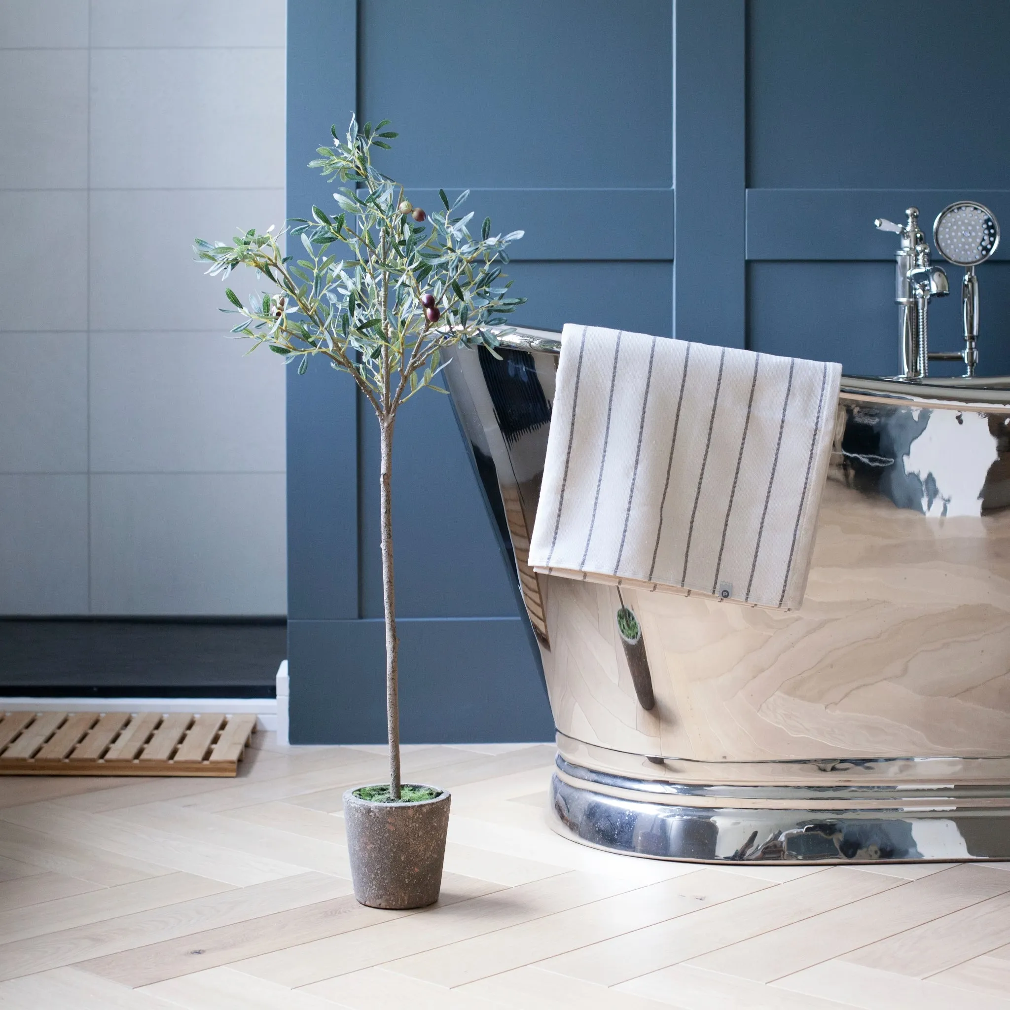 Faux Olive Tree in Ceramic Garden Pot