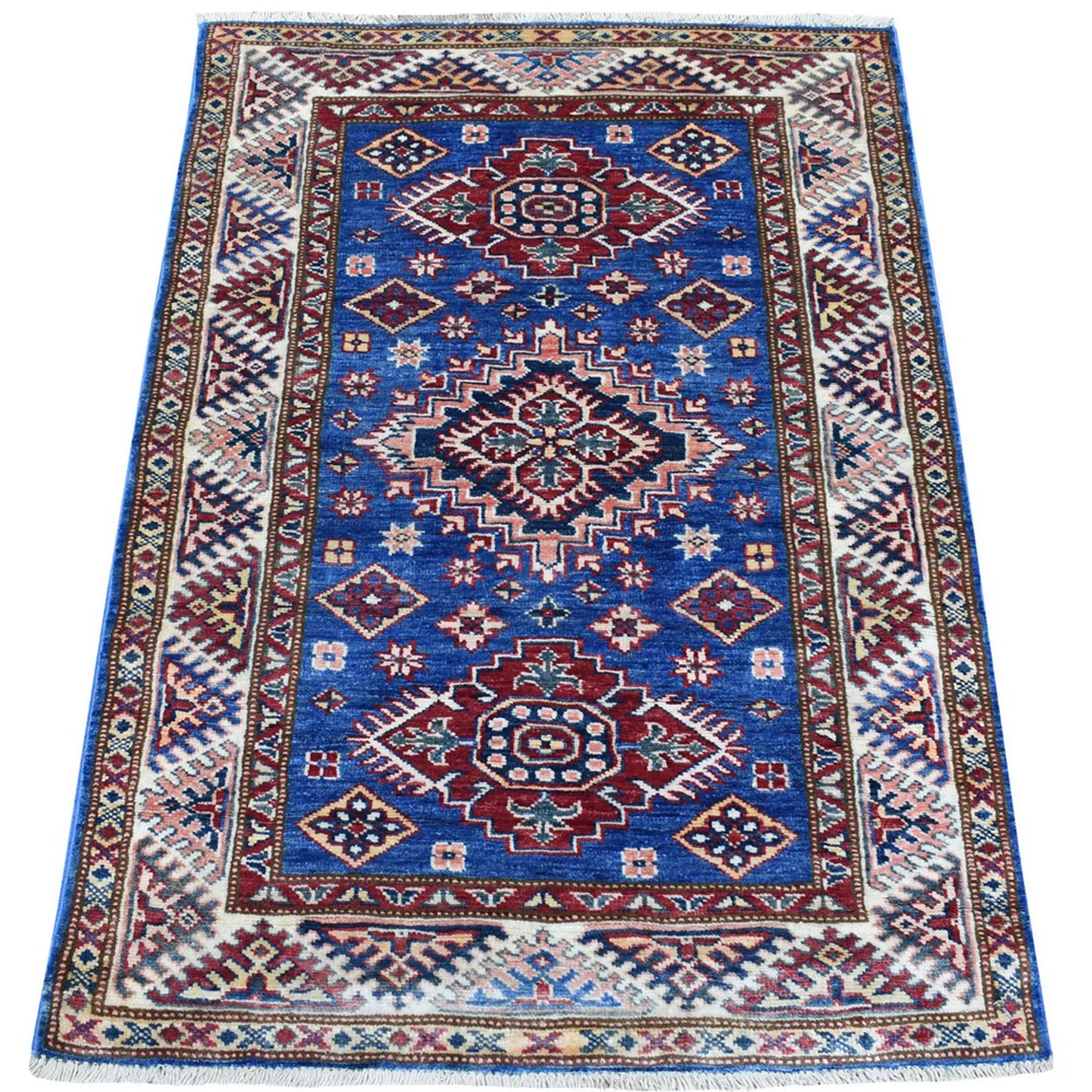 Fine Hand-Knotted Caucasian Kazak Design Handmade Wool Rug (Size 2.8. X 3.10) Cwral-8907