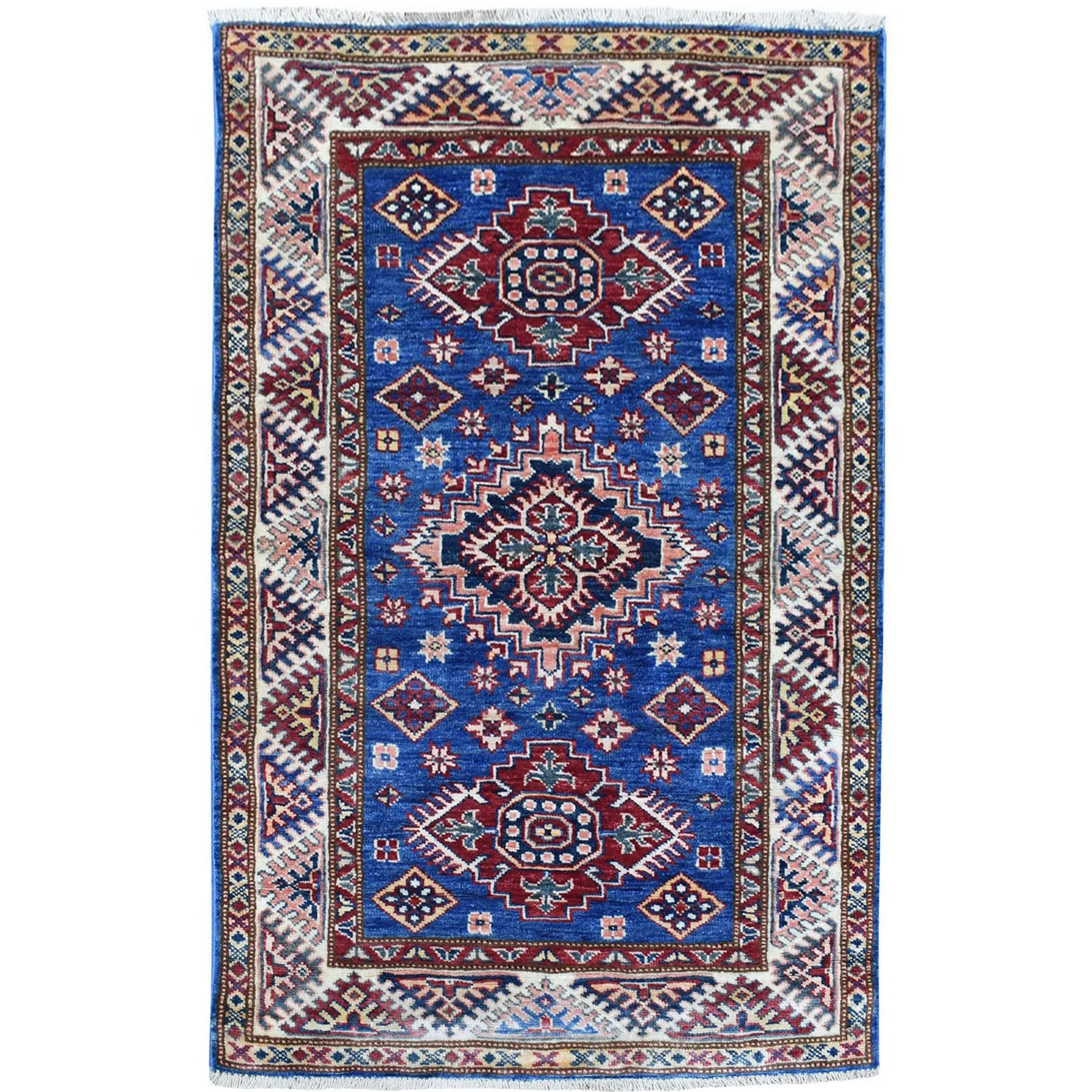 Fine Hand-Knotted Caucasian Kazak Design Handmade Wool Rug (Size 2.8. X 3.10) Cwral-8907