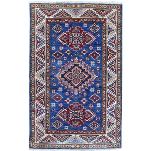 Fine Hand-Knotted Caucasian Kazak Design Handmade Wool Rug (Size 2.8. X 3.10) Cwral-8907
