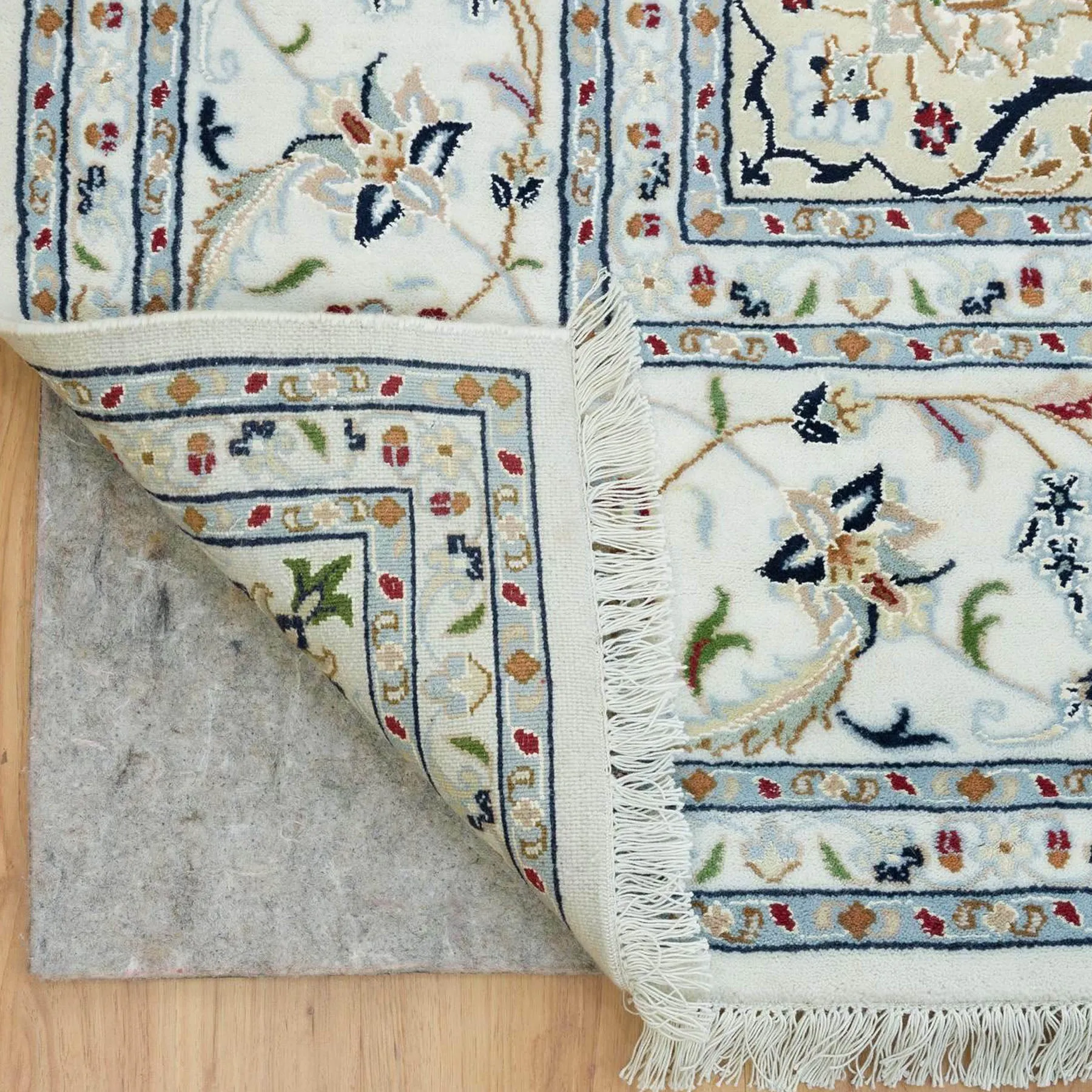Fine Traditional Nain Design Hand-Knotted Wool & Silk Handmade Rug (Size 8.0 X 10.0) Cwral-9822
