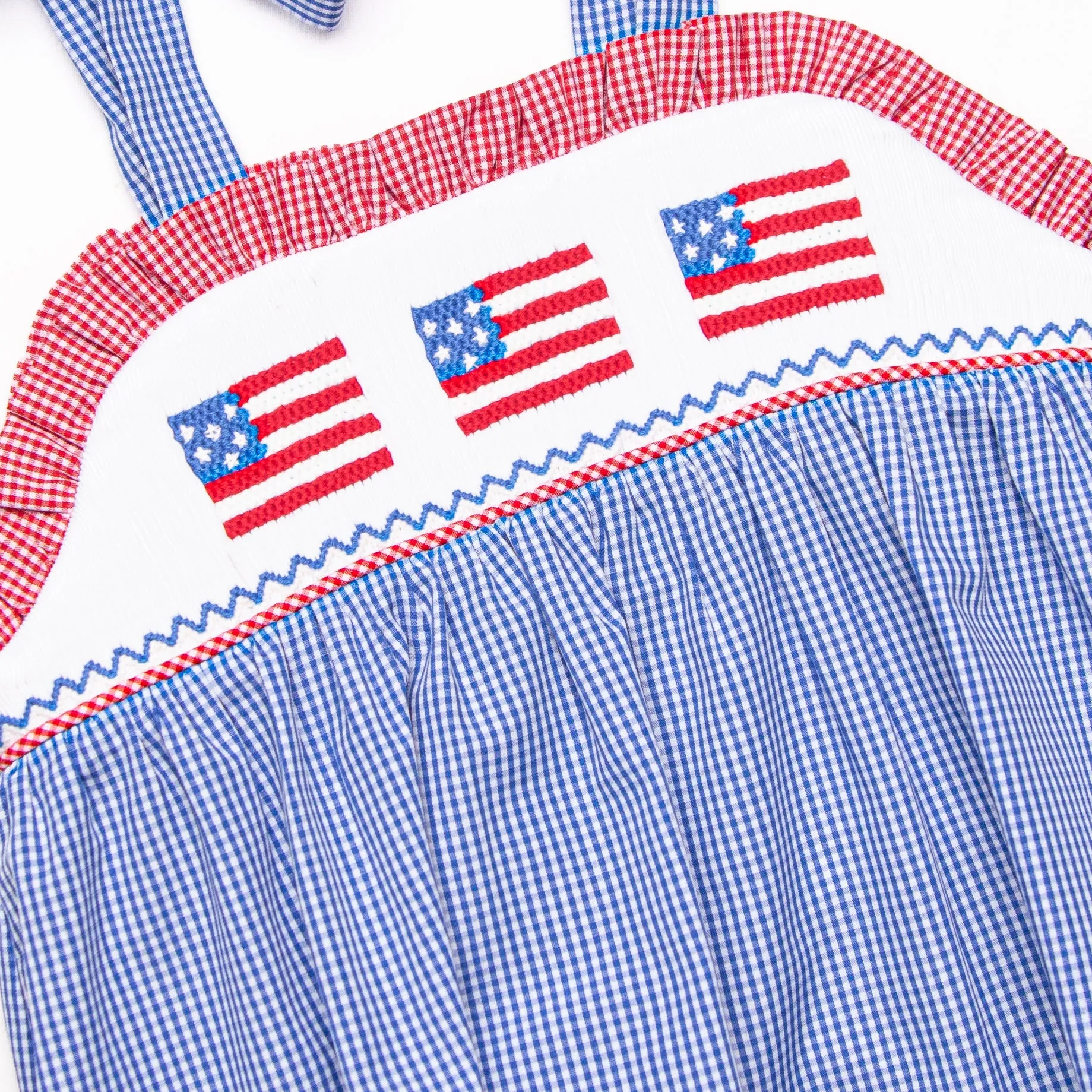 Freedom Flags Smocked Bubble, Blue