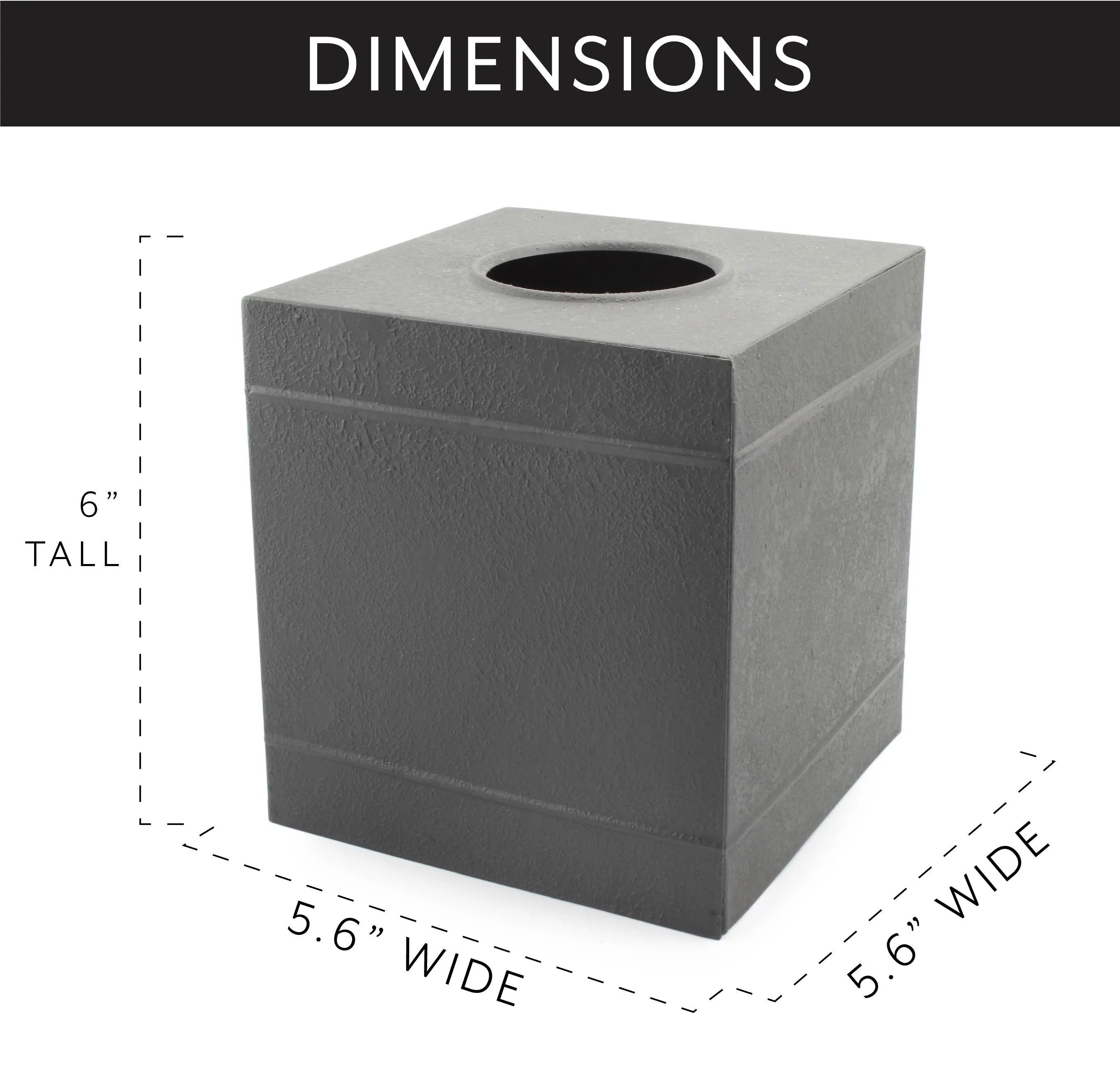 Galvanized Tissue Box Cover (Dark Gray)