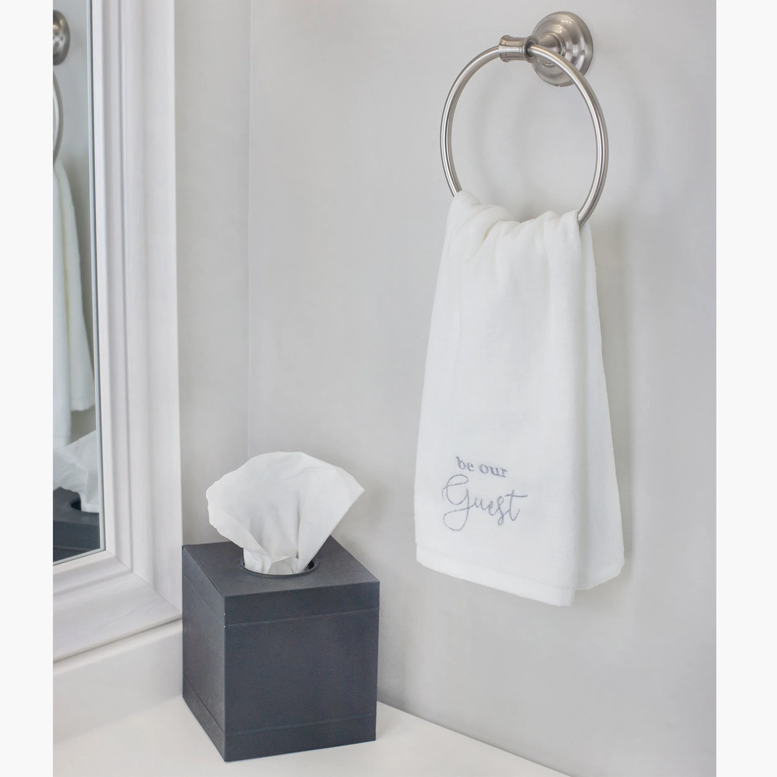 Galvanized Tissue Box Cover (Dark Gray)