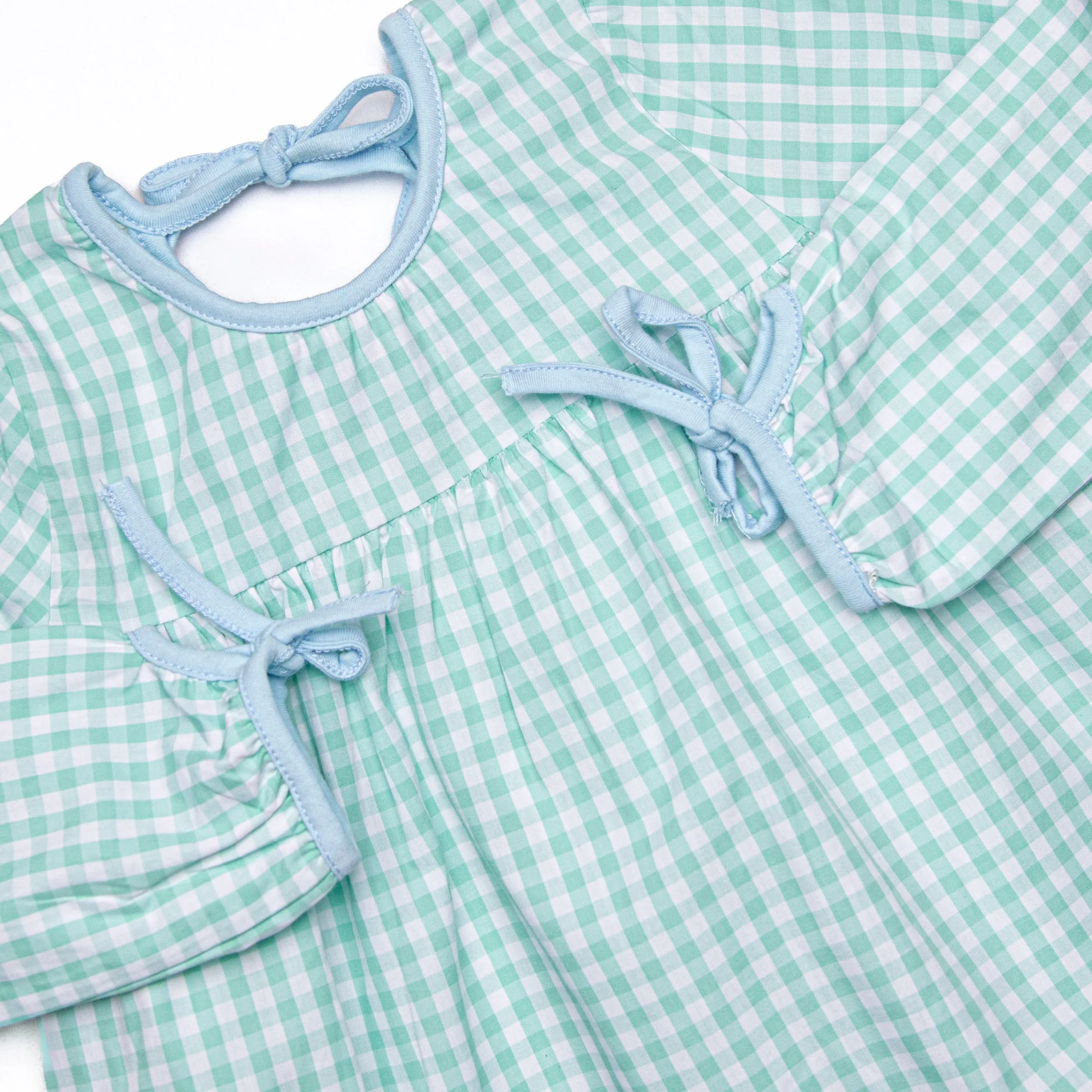 Garden Mint Gingham Dress, Green