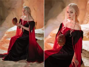 Gothic Fairy dragon style dress with ombre sleeves