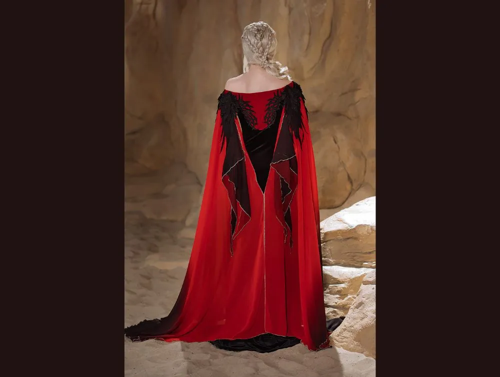 Gothic Fairy dragon style dress with ombre sleeves