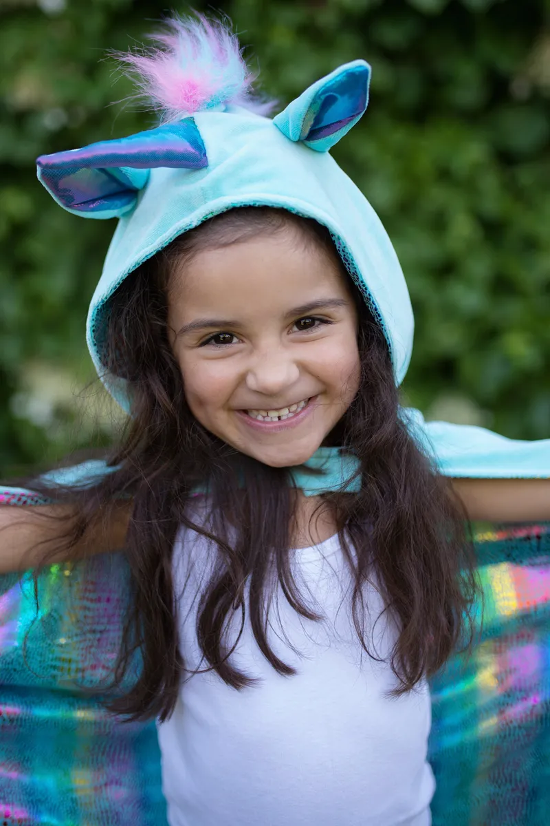 Great Pretenders Rainbow Reversible Unicorn Dragon Cape 3/4