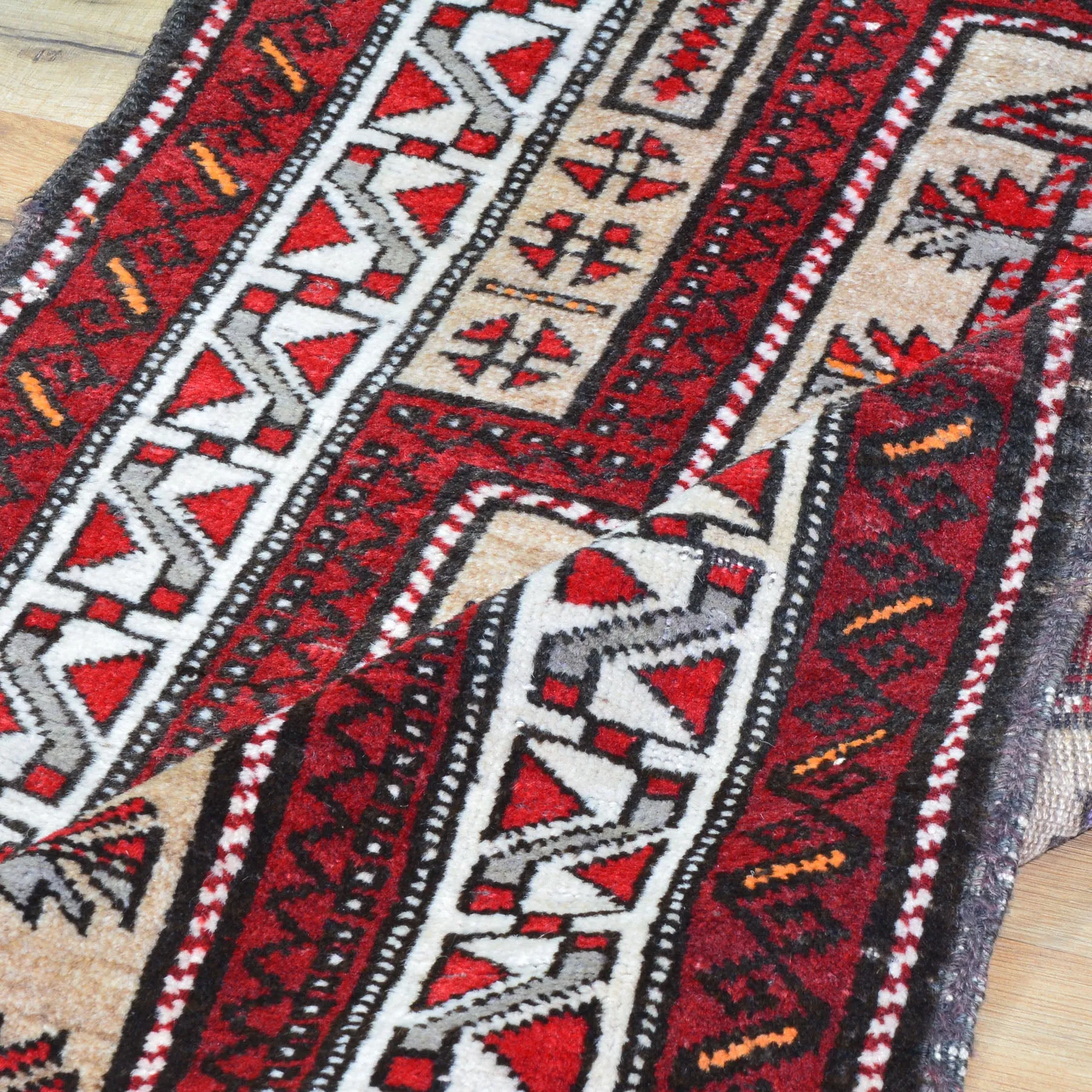 Hand-Knotted Afghan Baluch Prayer Rug Wool Handmade (Size 2.6 X 4.2) Brrsf-1779