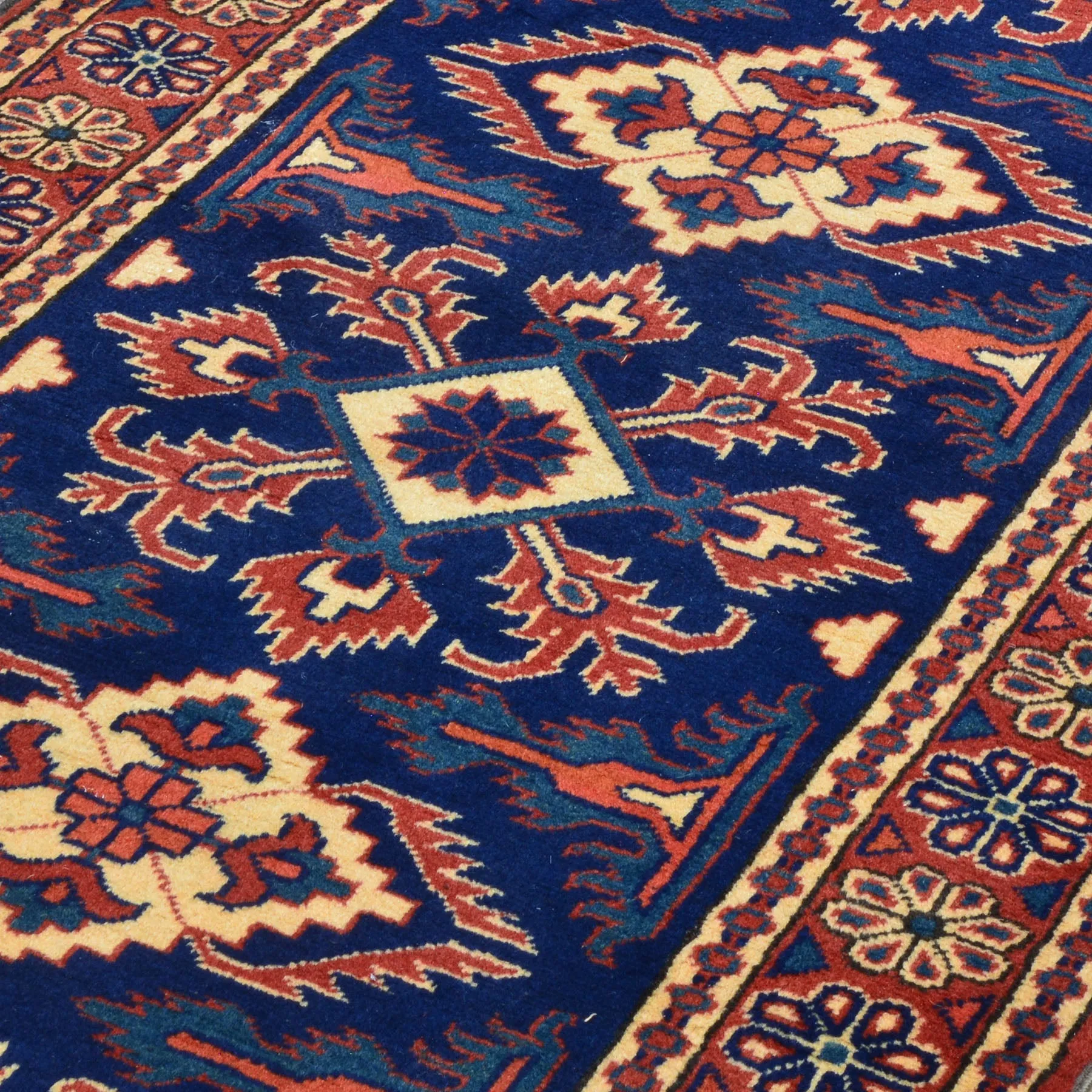 Hand-Knotted Afghan Karagai Design Oriental Handmade Rug (Size 2.10 X 10.2) Cwral-10152