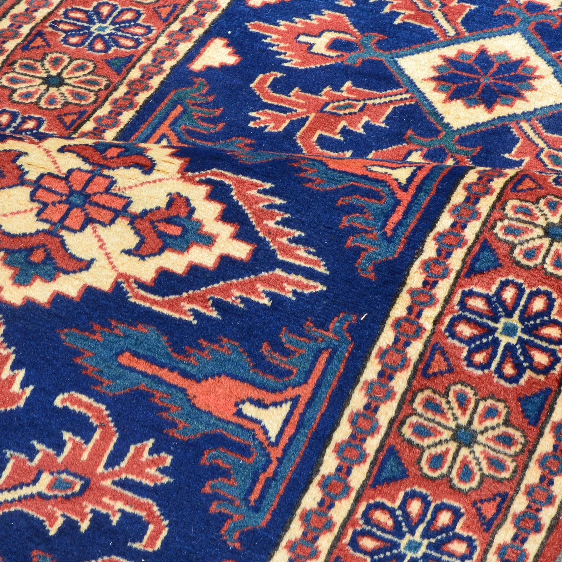 Hand-Knotted Afghan Karagai Design Oriental Handmade Rug (Size 2.10 X 10.2) Cwral-10152