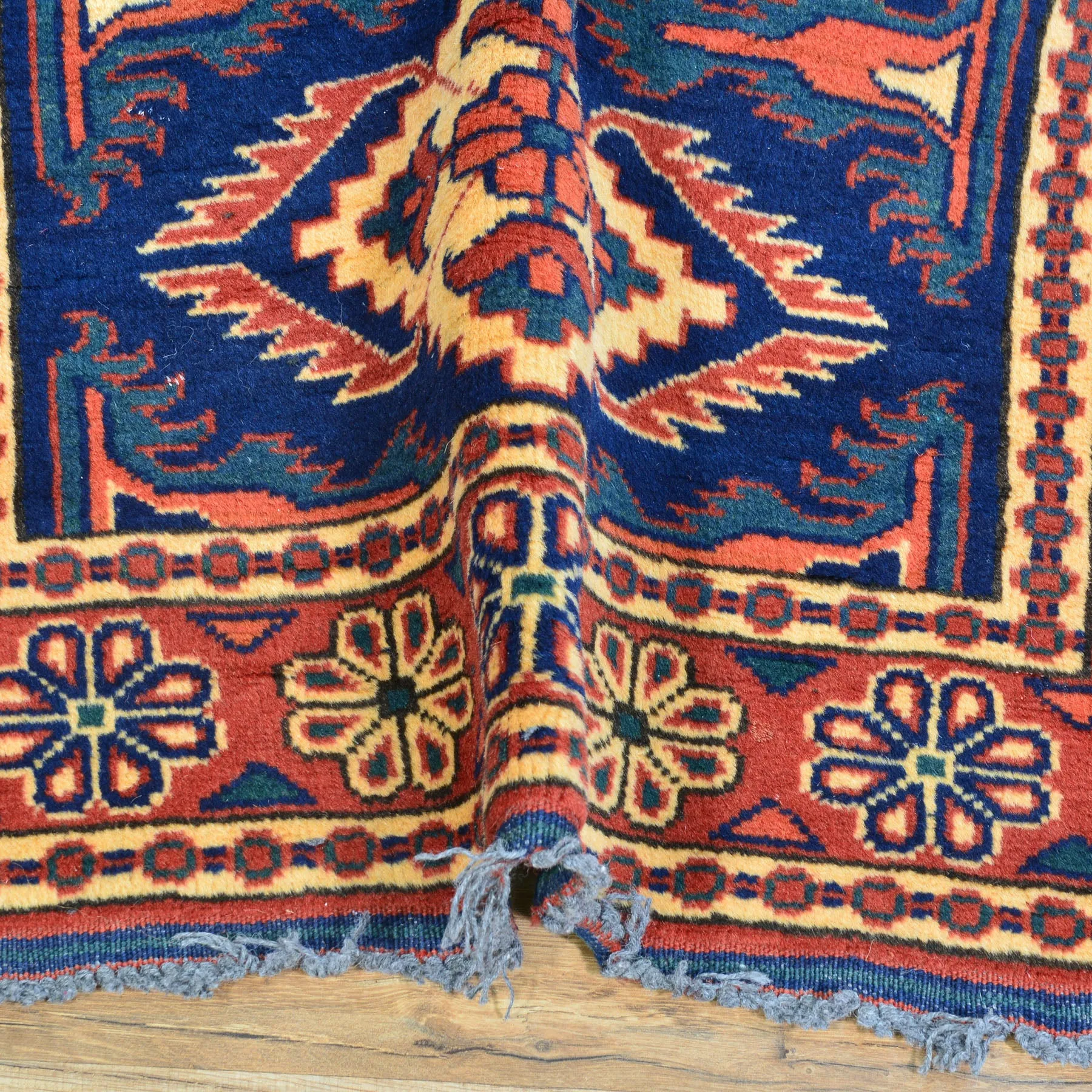 Hand-Knotted Afghan Karagai Design Oriental Handmade Rug (Size 2.10 X 10.2) Cwral-10152