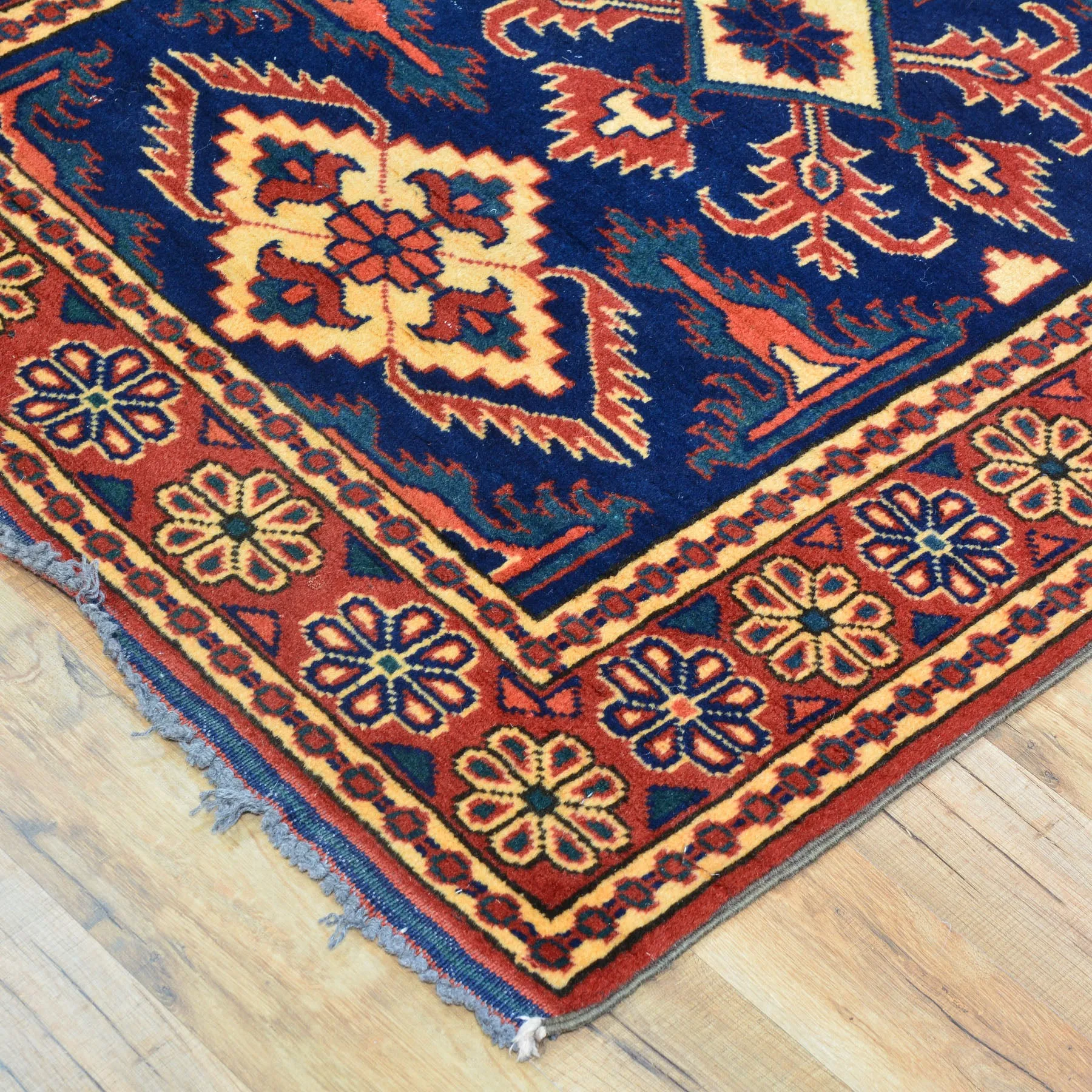 Hand-Knotted Afghan Karagai Design Oriental Handmade Rug (Size 2.10 X 10.2) Cwral-10152