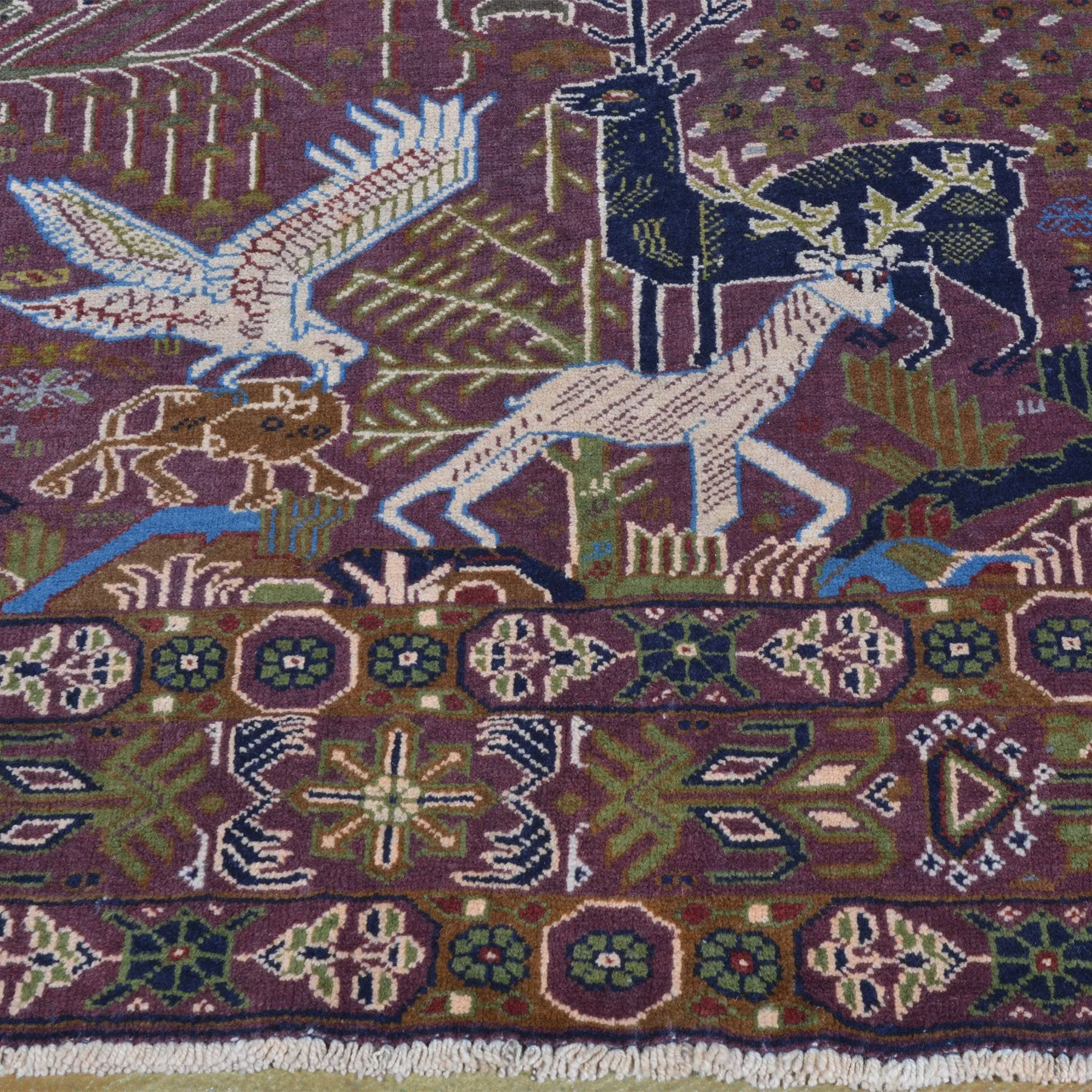Hand-Knotted Afghan Tribal Pictorial Handmade Oriental Wool Rug (Size 5.4 X 8.1) Cwral-5988