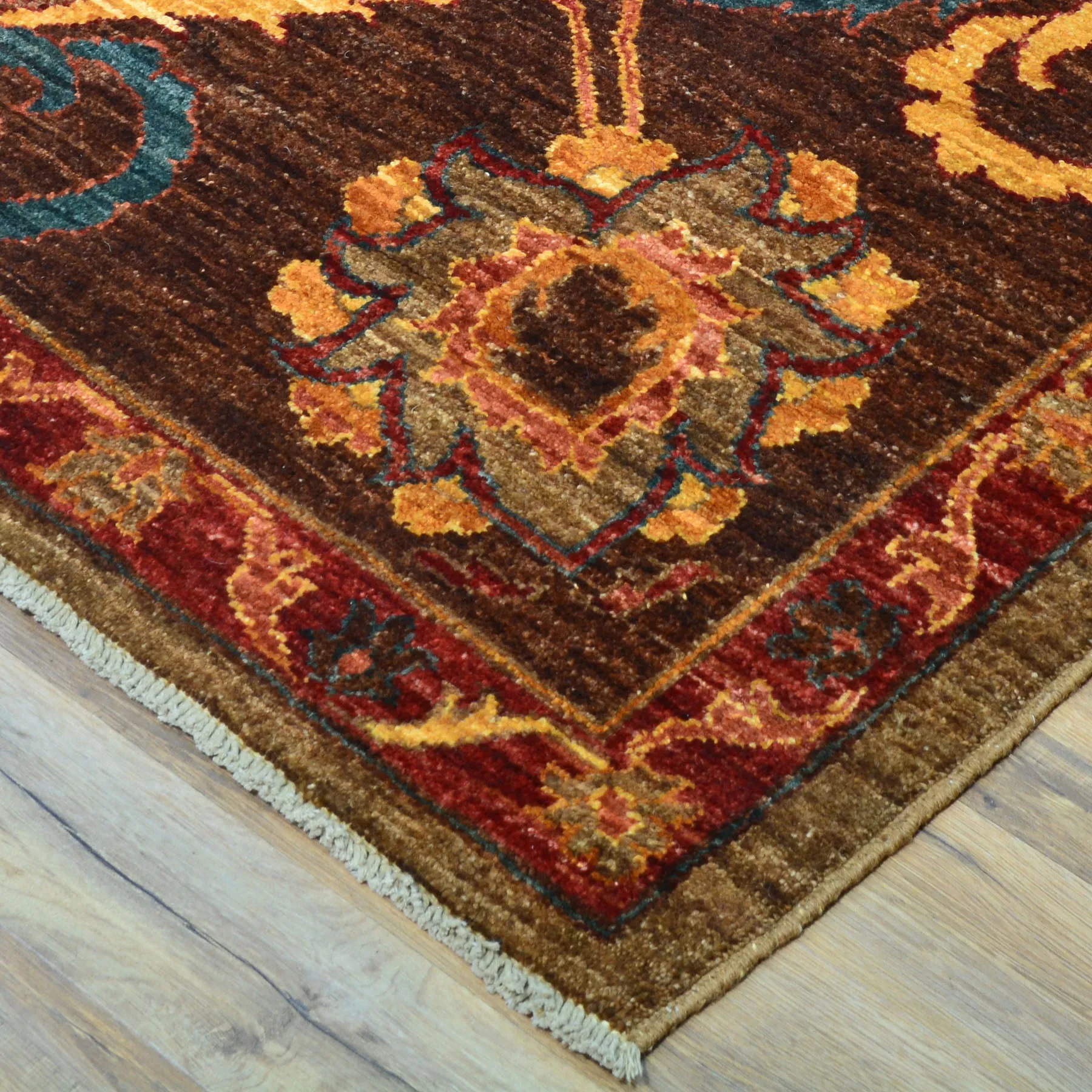 Hand-Knotted Afghan Tribal Traditional Design Wool Rug (Size 10.0 X 13.2) Cwral-8685