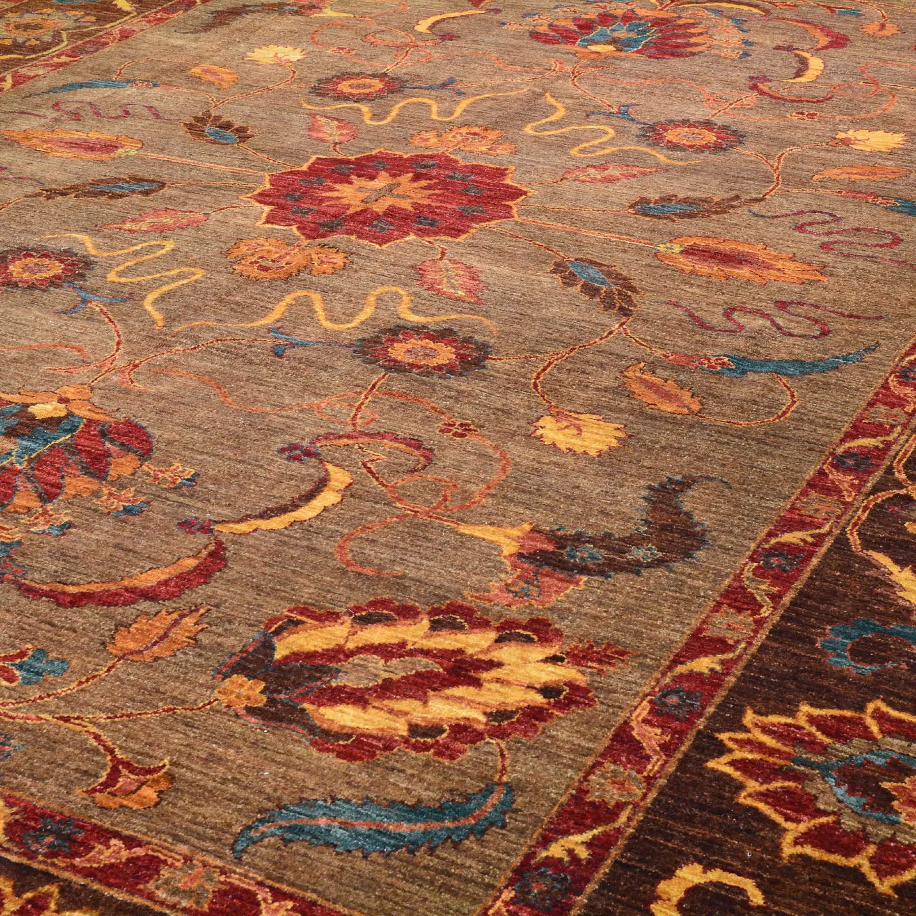 Hand-Knotted Afghan Tribal Traditional Design Wool Rug (Size 10.0 X 13.2) Cwral-8685