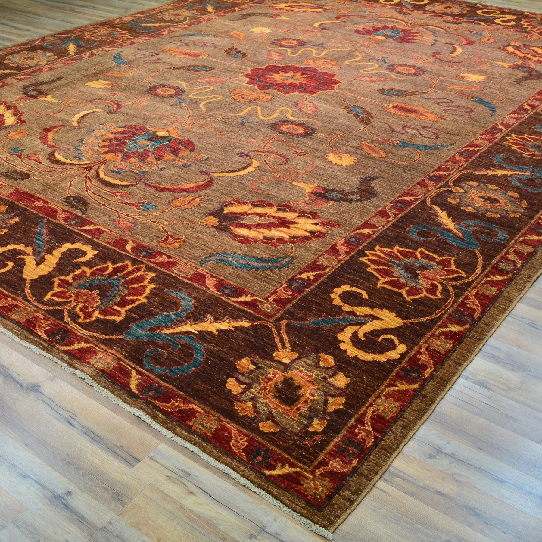 Hand-Knotted Afghan Tribal Traditional Design Wool Rug (Size 10.0 X 13.2) Cwral-8685