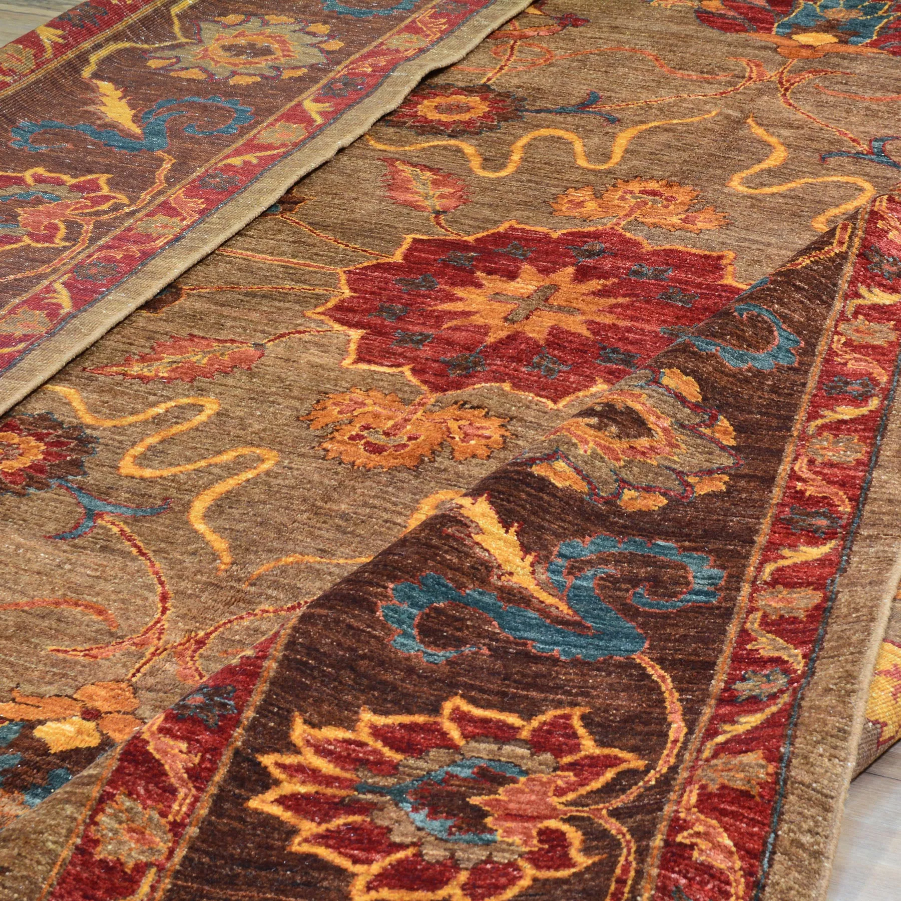 Hand-Knotted Afghan Tribal Traditional Design Wool Rug (Size 10.0 X 13.2) Cwral-8685