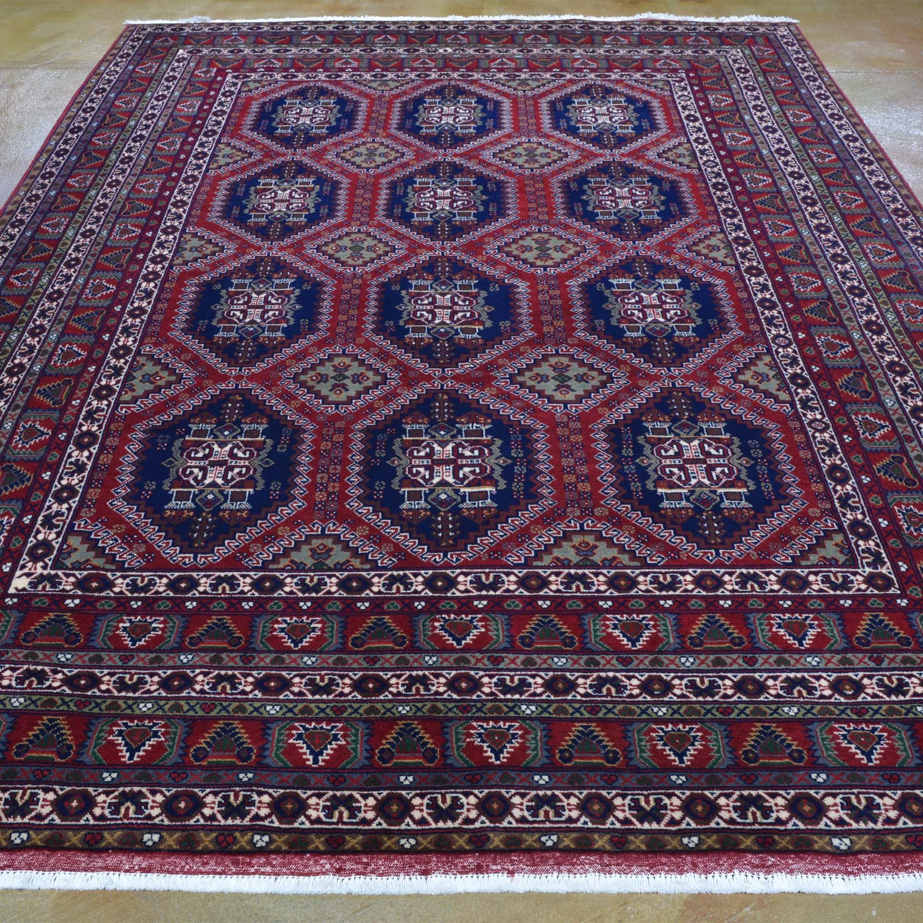 Hand-Knotted Afghani Yousafi Fine Tribal Oriental Wool Handmade Rug (Size 6.7 X 9.7) Brrsf-1260