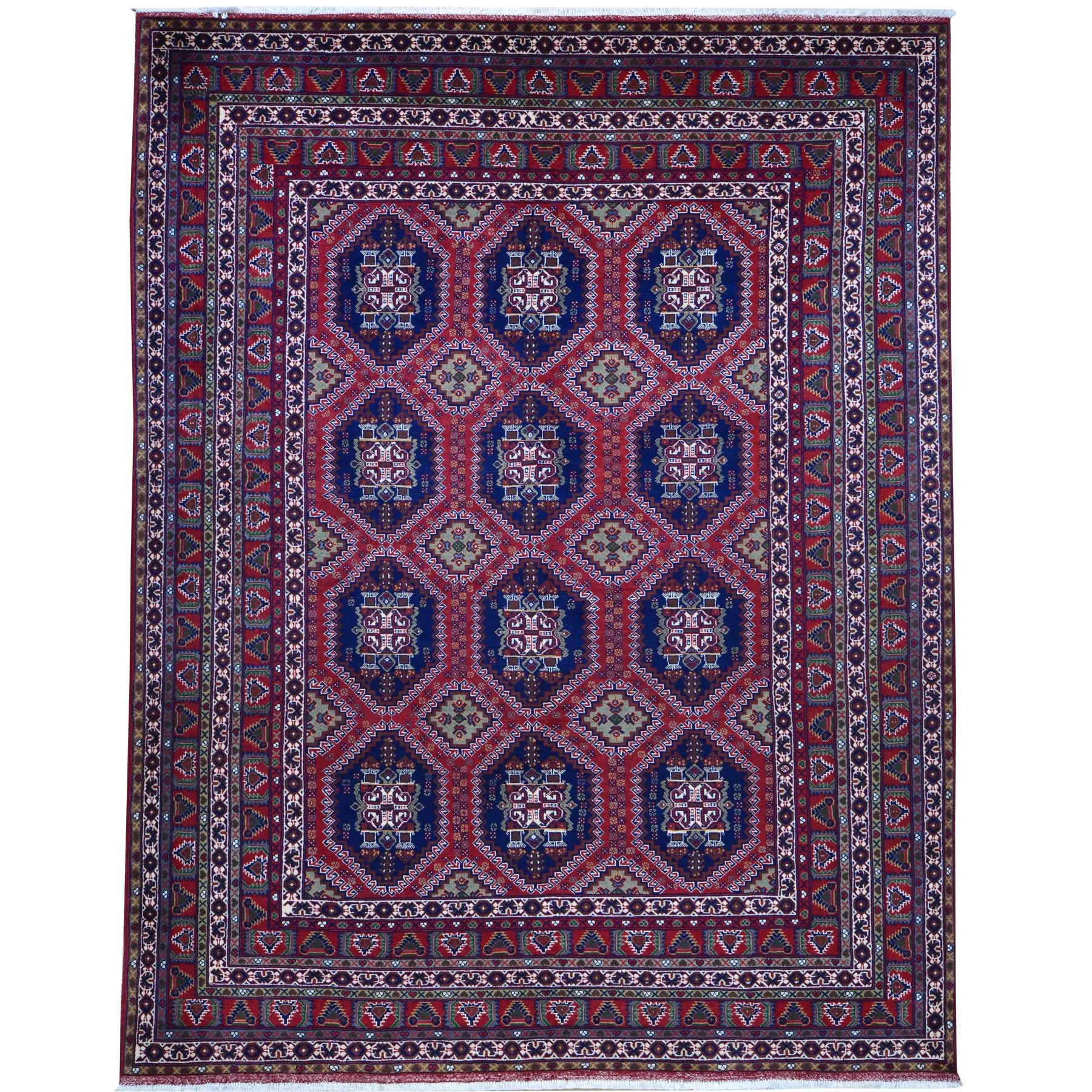 Hand-Knotted Afghani Yousafi Fine Tribal Oriental Wool Handmade Rug (Size 6.7 X 9.7) Brrsf-1260