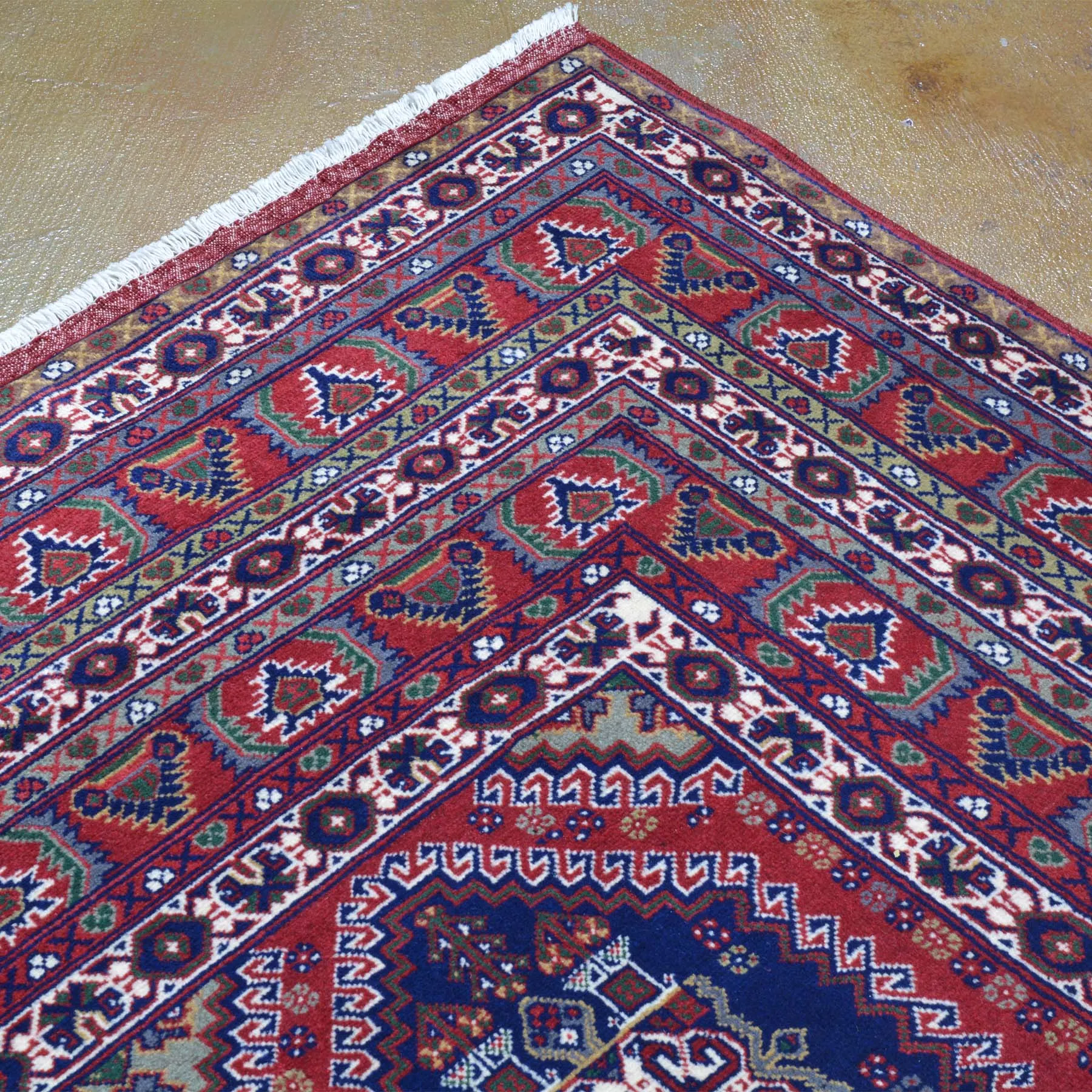 Hand-Knotted Afghani Yousafi Fine Tribal Oriental Wool Handmade Rug (Size 6.7 X 9.7) Brrsf-1260