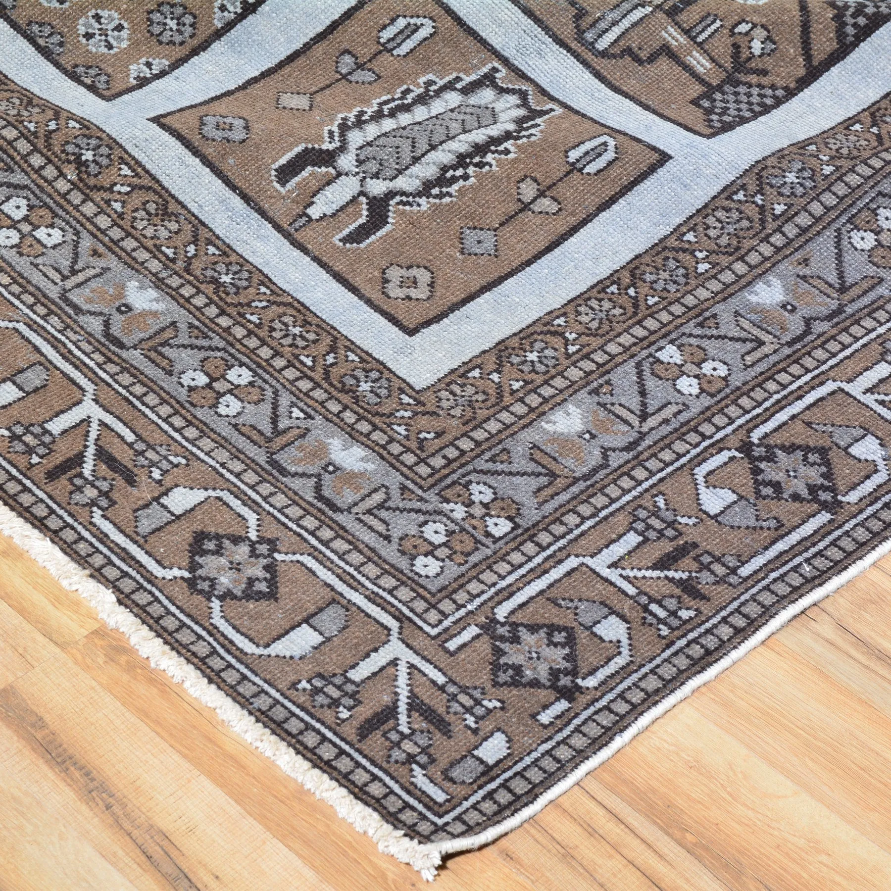 Hand-Knotted  Bakhtyari Overdyed Handamde Wool Rug (Size 9.4 X 12.5) Brrsf-1194
