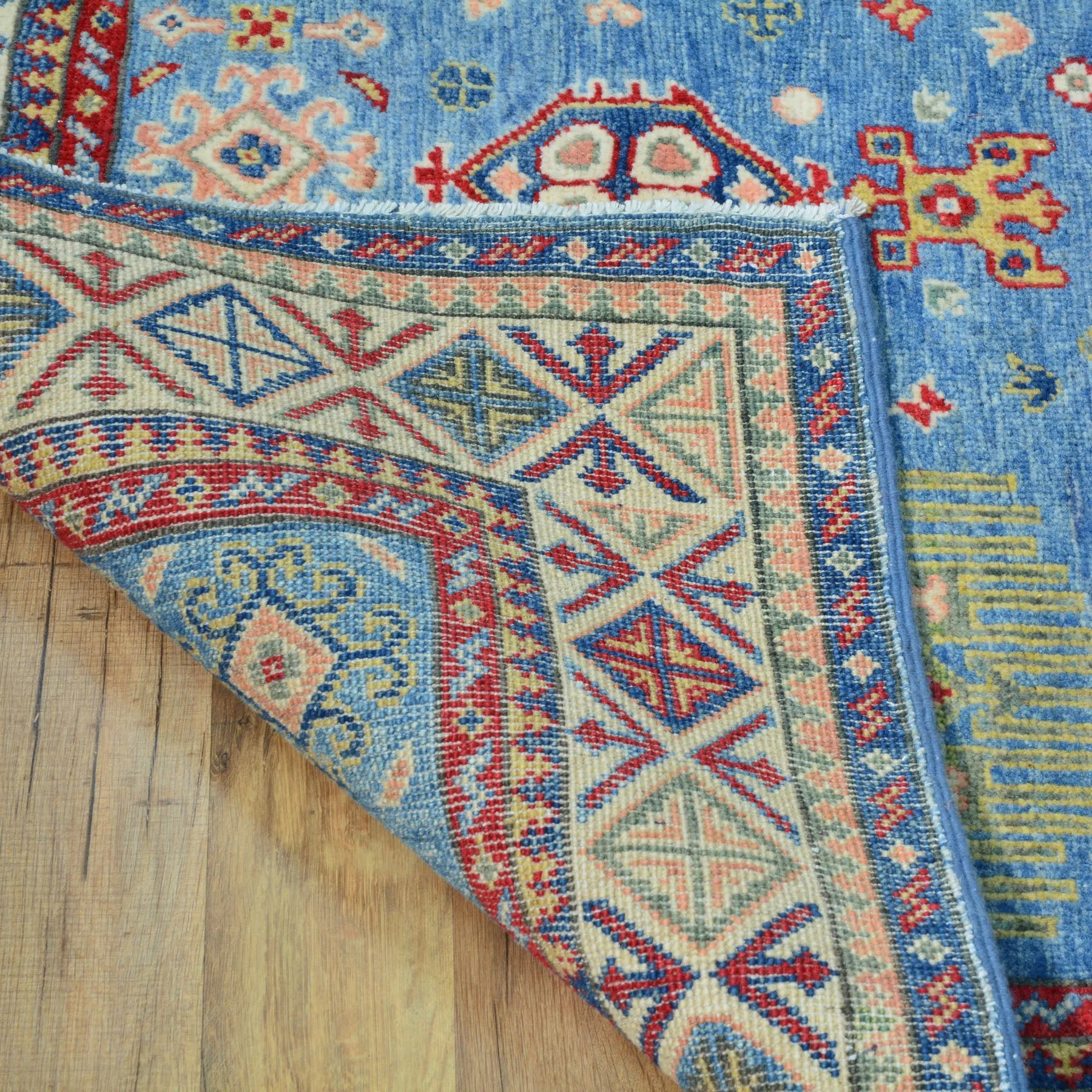 Hand-Knotted Caucasian Design Kazak Wool Handmade Rug (Size 4.0 X 5.9) Cwral-10611