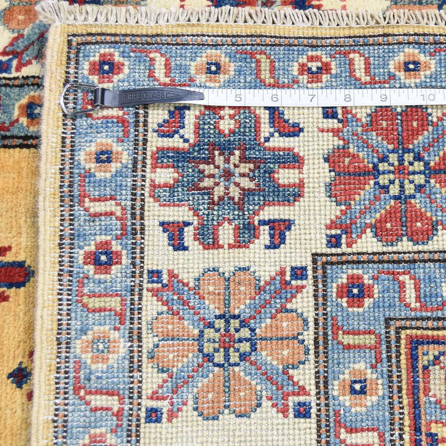 Hand-Knotted Caucasian Design Kazak Wool Handmade Rug (Size 4.2 X 5.6) Cwral-8877