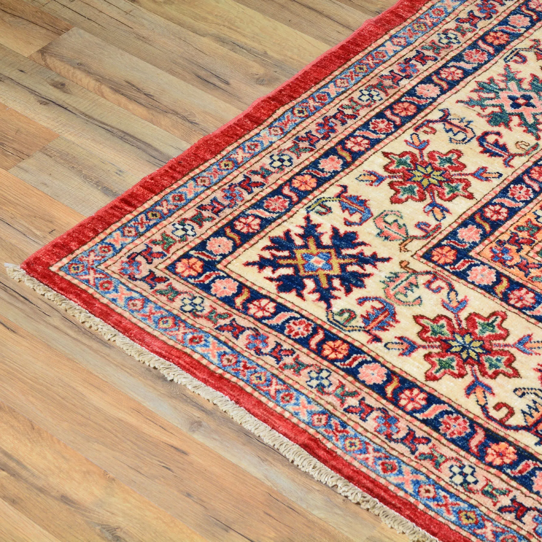 Hand-Knotted Caucasian Design Super Kazak Wool Rug (Size 8.0X 10.0) Cwral-7092