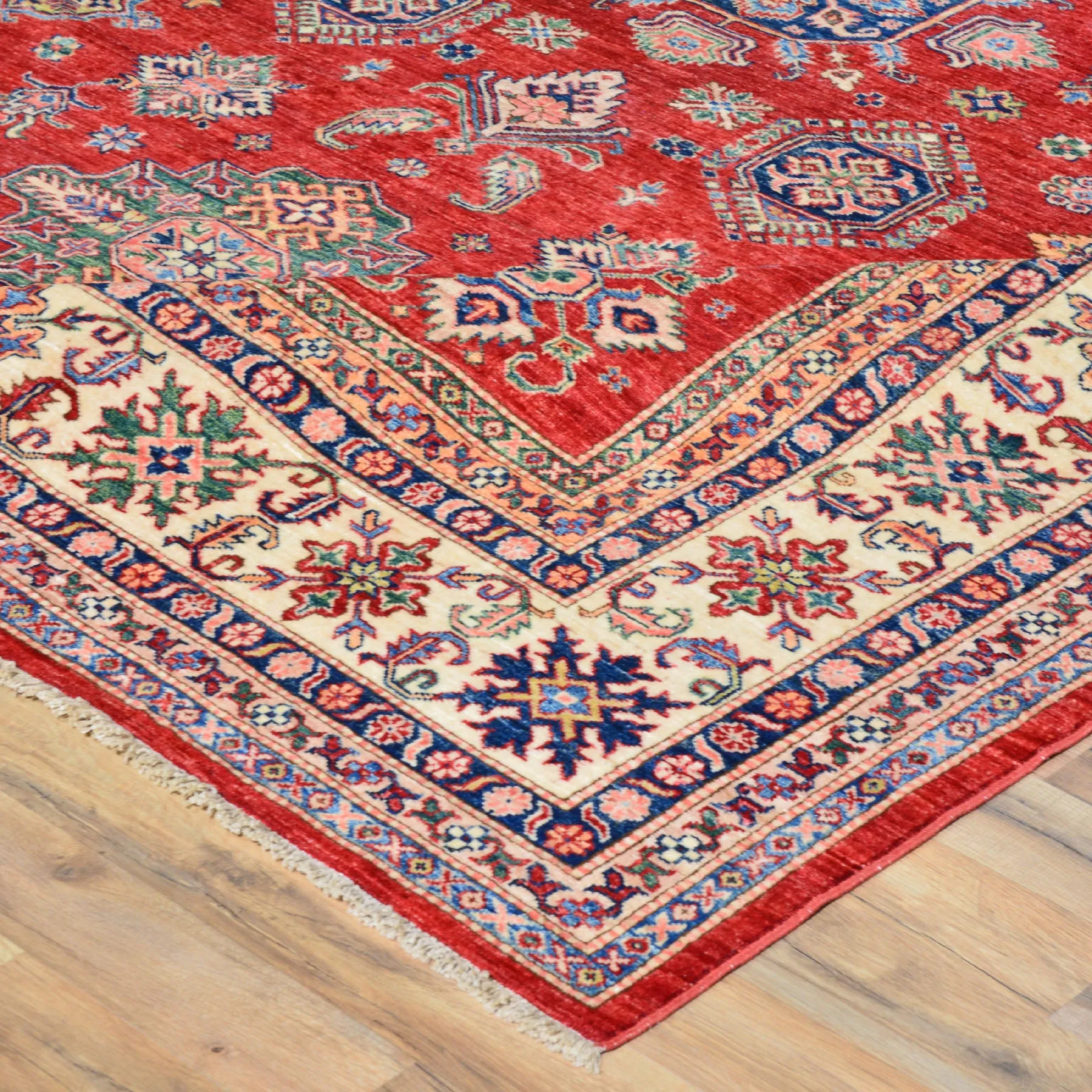 Hand-Knotted Caucasian Design Super Kazak Wool Rug (Size 8.0X 10.0) Cwral-7092