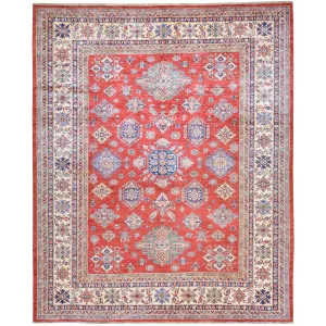 Hand-Knotted Caucasian Design Super Kazak Wool Rug (Size 8.0X 10.0) Cwral-7092