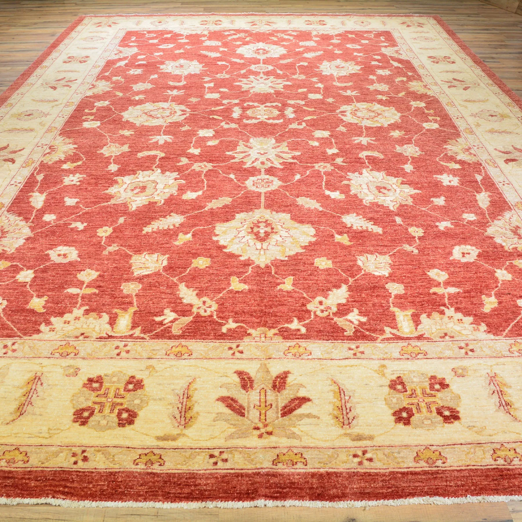 Hand-Knotted Chobi Tribal Oushak Design Wool Rug (Size 9.7 X 13.10) Cwral-7296