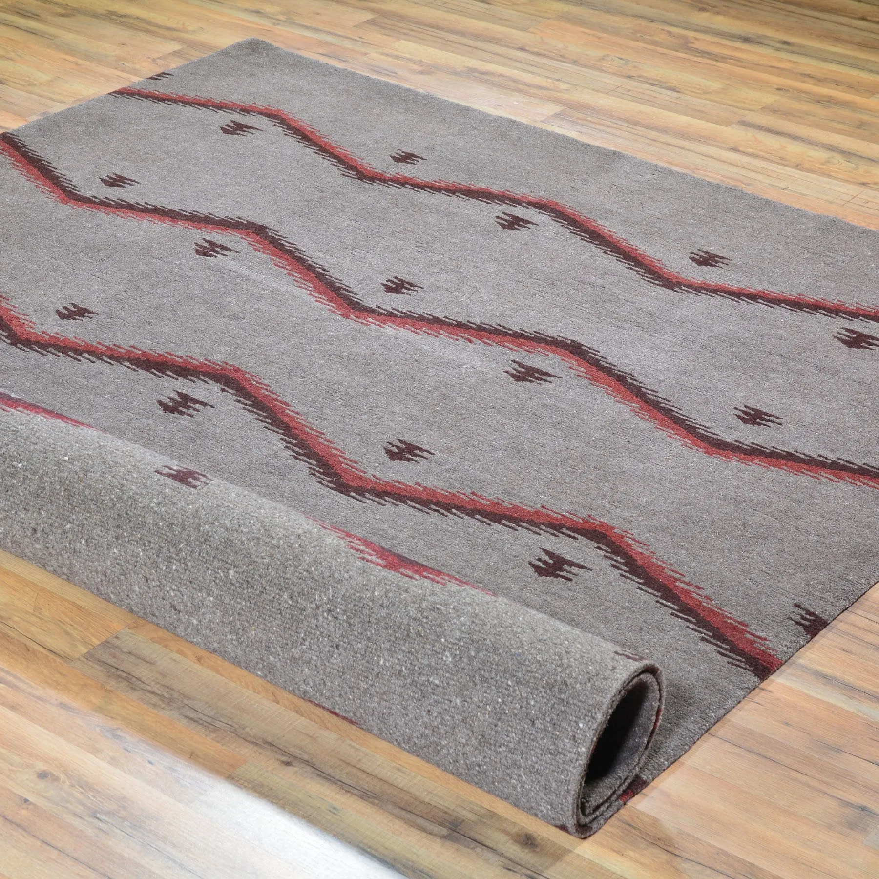 Hand-Knotted Contemporary Modern Southwestern Design Wool Rug (Size 6.0 X 8.4) Brral-351