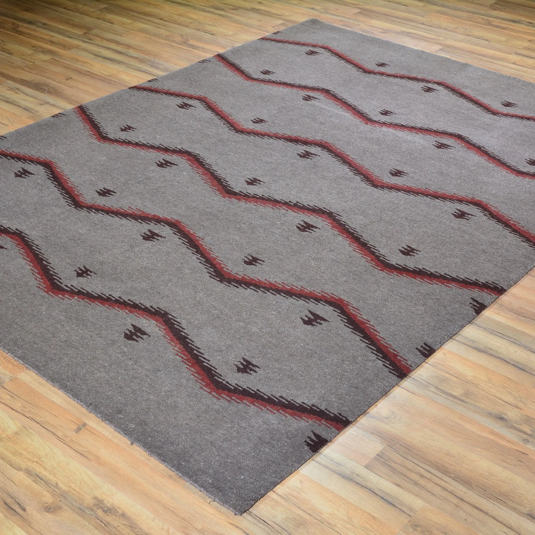 Hand-Knotted Contemporary Modern Southwestern Design Wool Rug (Size 6.0 X 8.4) Brral-351