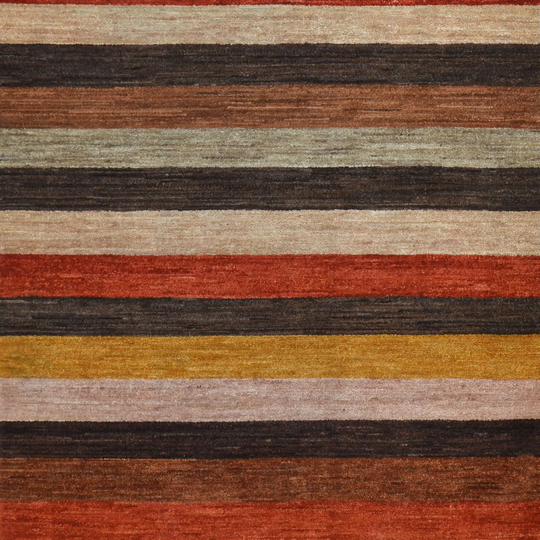 Hand-Knotted Contemporary Strip Gabbeh Wool Handmade Rug (Size 3.5 X 3.9) Cwral-9144