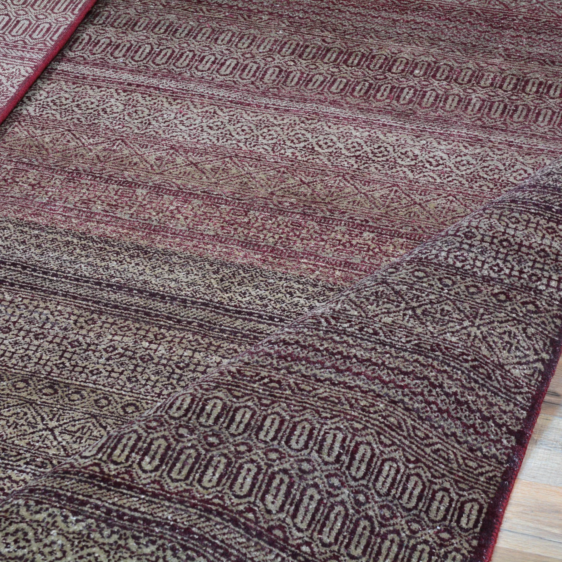 Hand-Knotted Contemporary Strip Gabbeh Wool Handmade Rug (Size 6.1 X 6.0) Cwral-10470