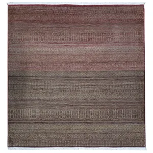 Hand-Knotted Contemporary Strip Gabbeh Wool Handmade Rug (Size 6.1 X 6.0) Cwral-10470