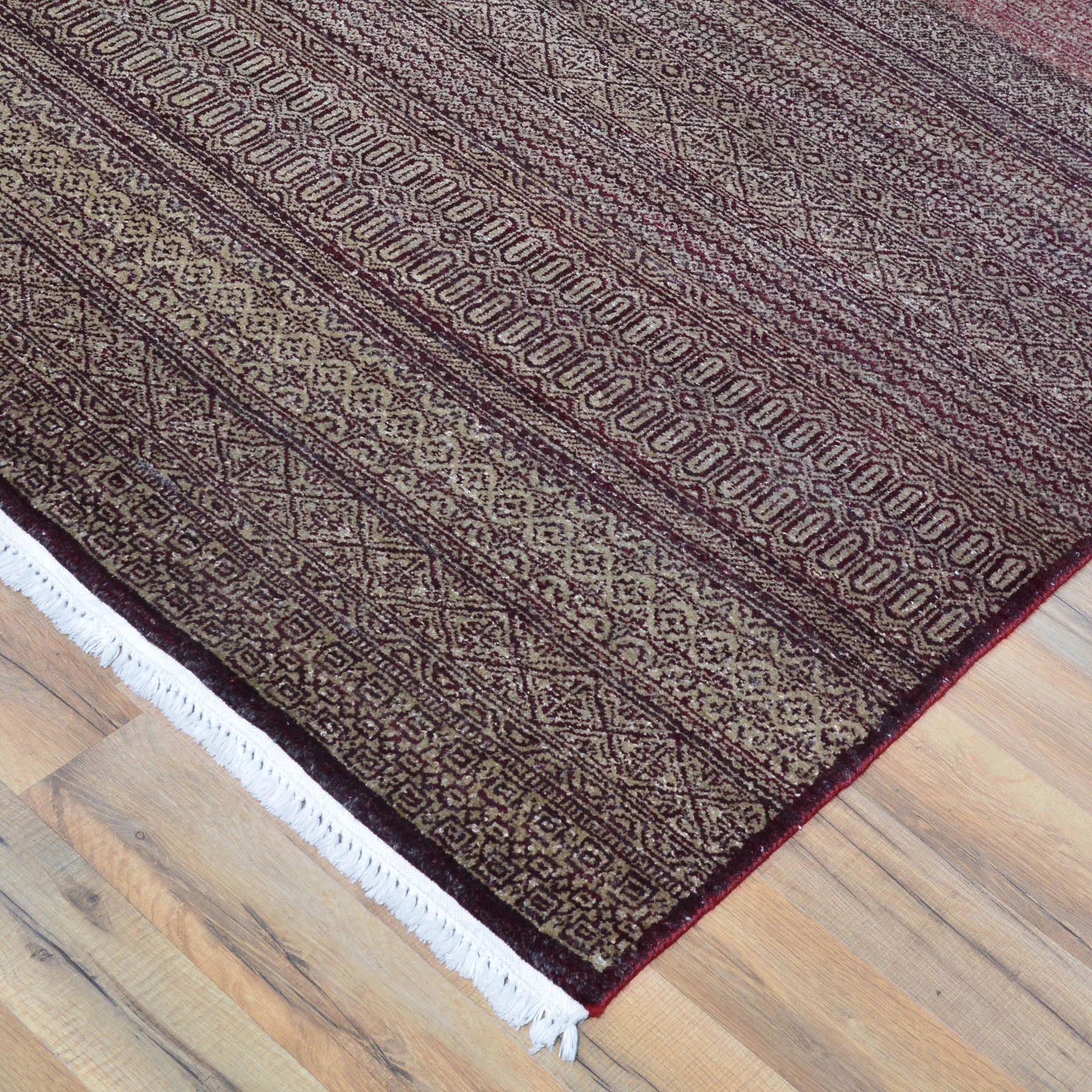Hand-Knotted Contemporary Strip Gabbeh Wool Handmade Rug (Size 6.1 X 6.0) Cwral-10470