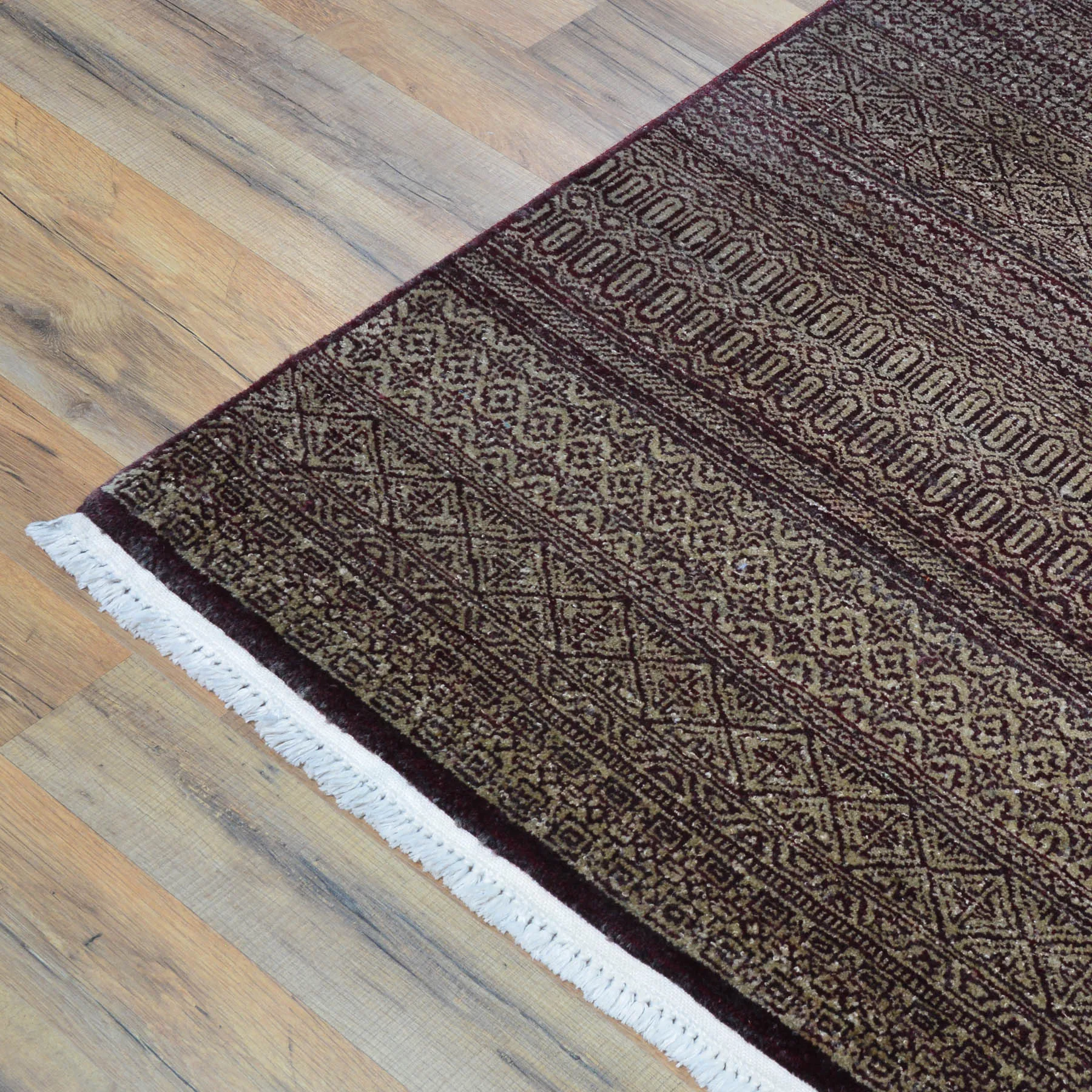 Hand-Knotted Contemporary Strip Gabbeh Wool Handmade Rug (Size 6.1 X 6.0) Cwral-10470