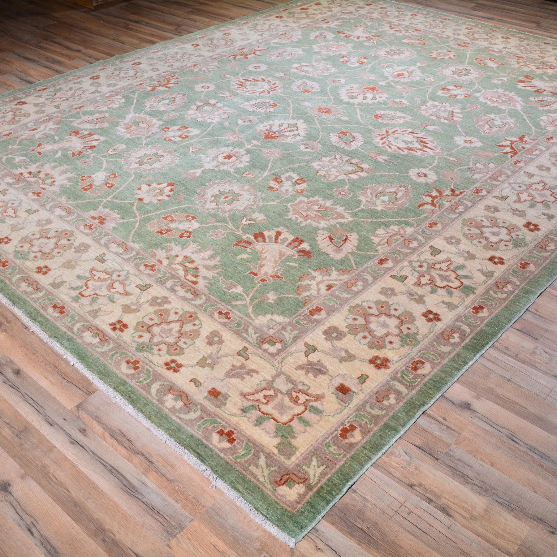 Hand-Knotted Fine Chobi Peshawar Oushak Wool Rug (Size 9.3 X 11.8) Brral-1296