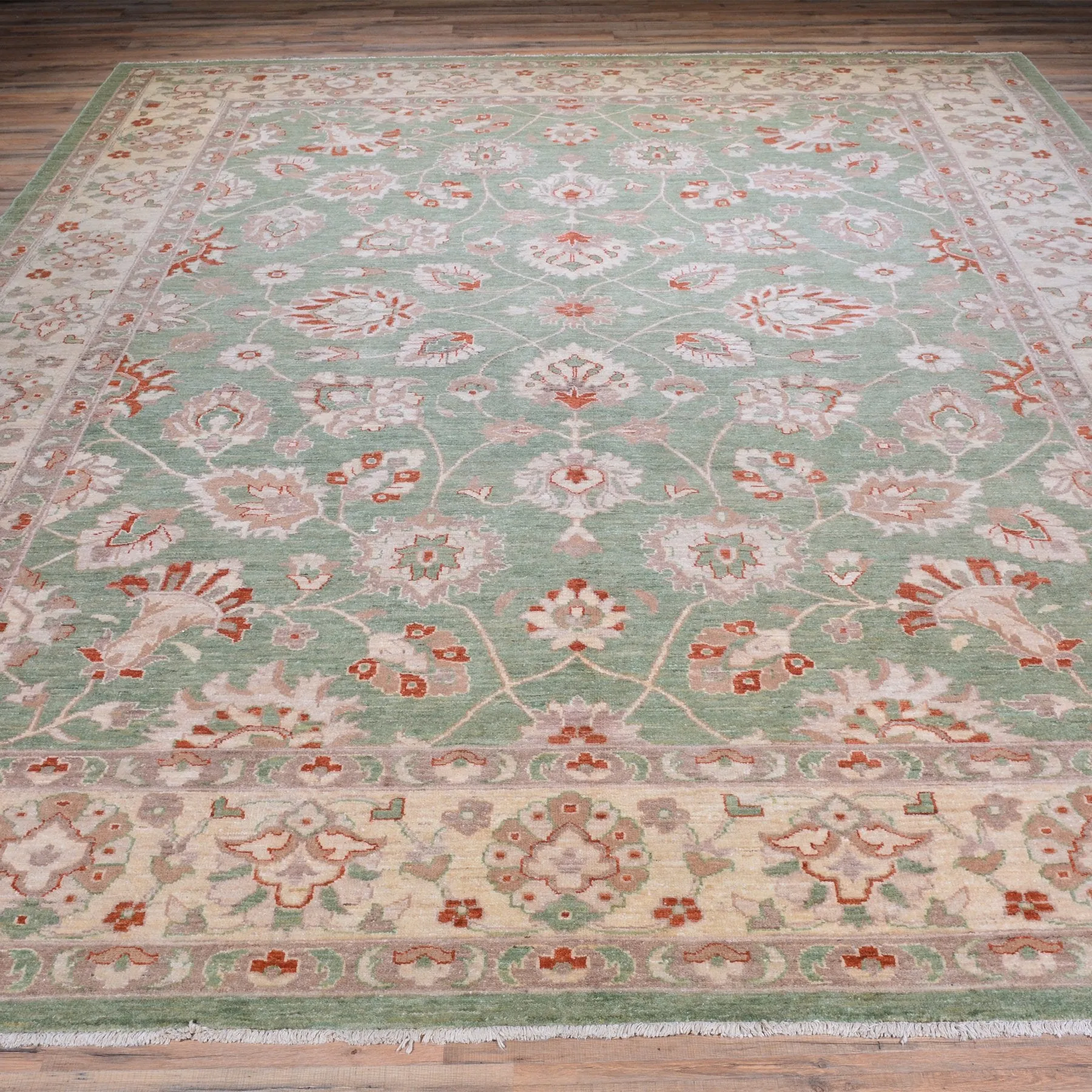 Hand-Knotted Fine Chobi Peshawar Oushak Wool Rug (Size 9.3 X 11.8) Brral-1296