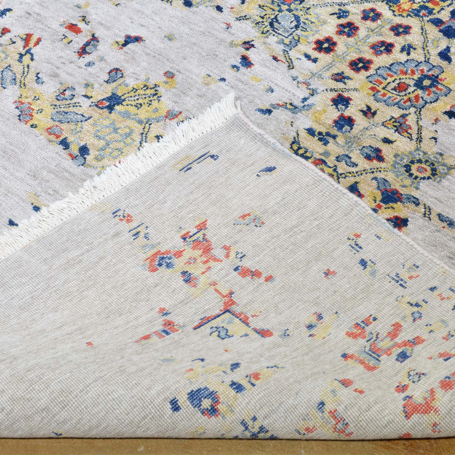 Hand-Knotted Fine Modern Broken Design Wool Bamboo Silk Rug (Size 7.10 X 10.3) Brral-3408