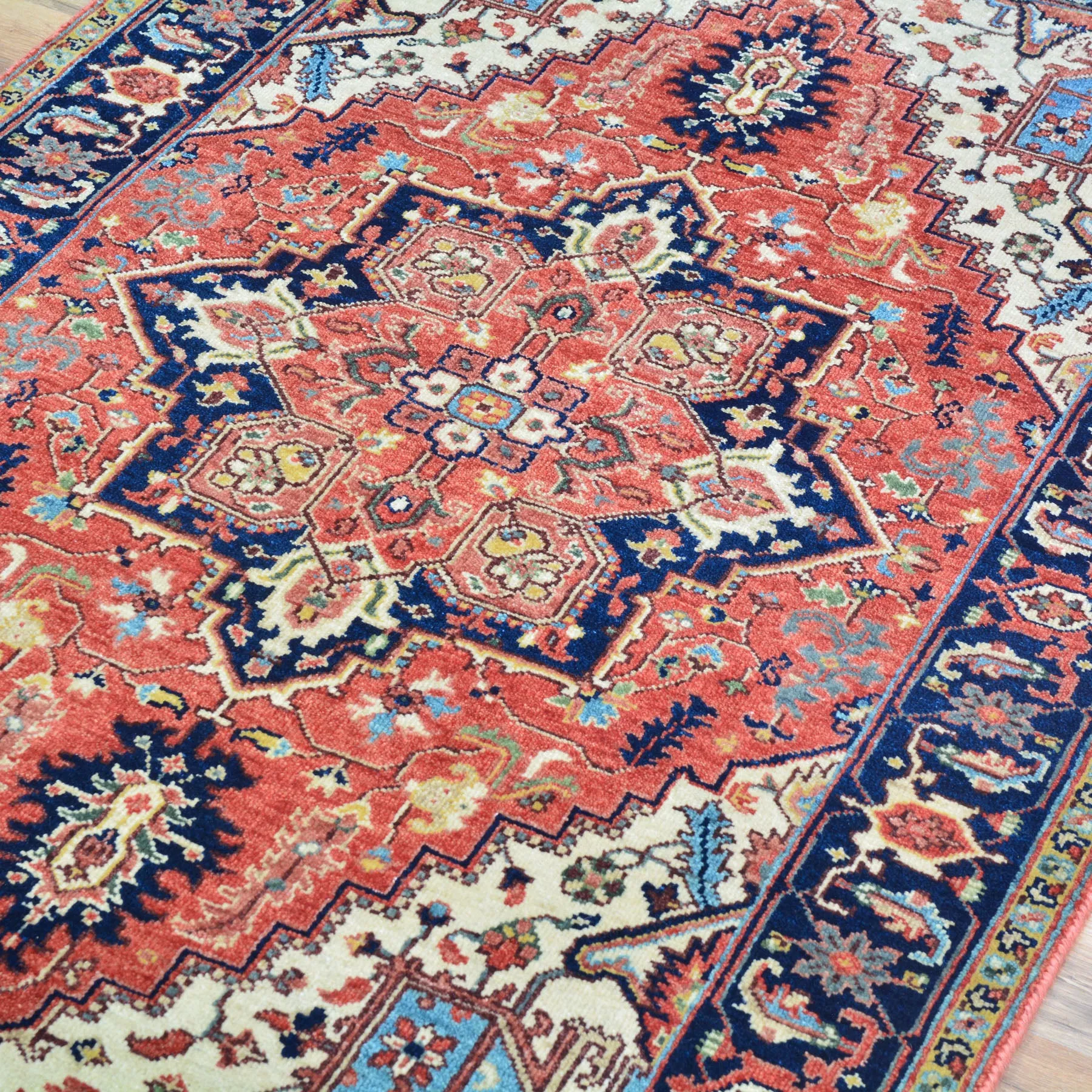 Hand-Knotted Fine Oriental Heriz Design Wool Handmade Rug (Size 3.1 X 5.2) Cwral-10857