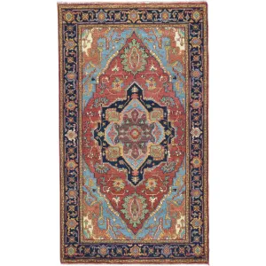 Hand-Knotted Fine Oriental Heriz Design Wool Handmade Rug (Size 3.1 X 5.3) Cwral-10854