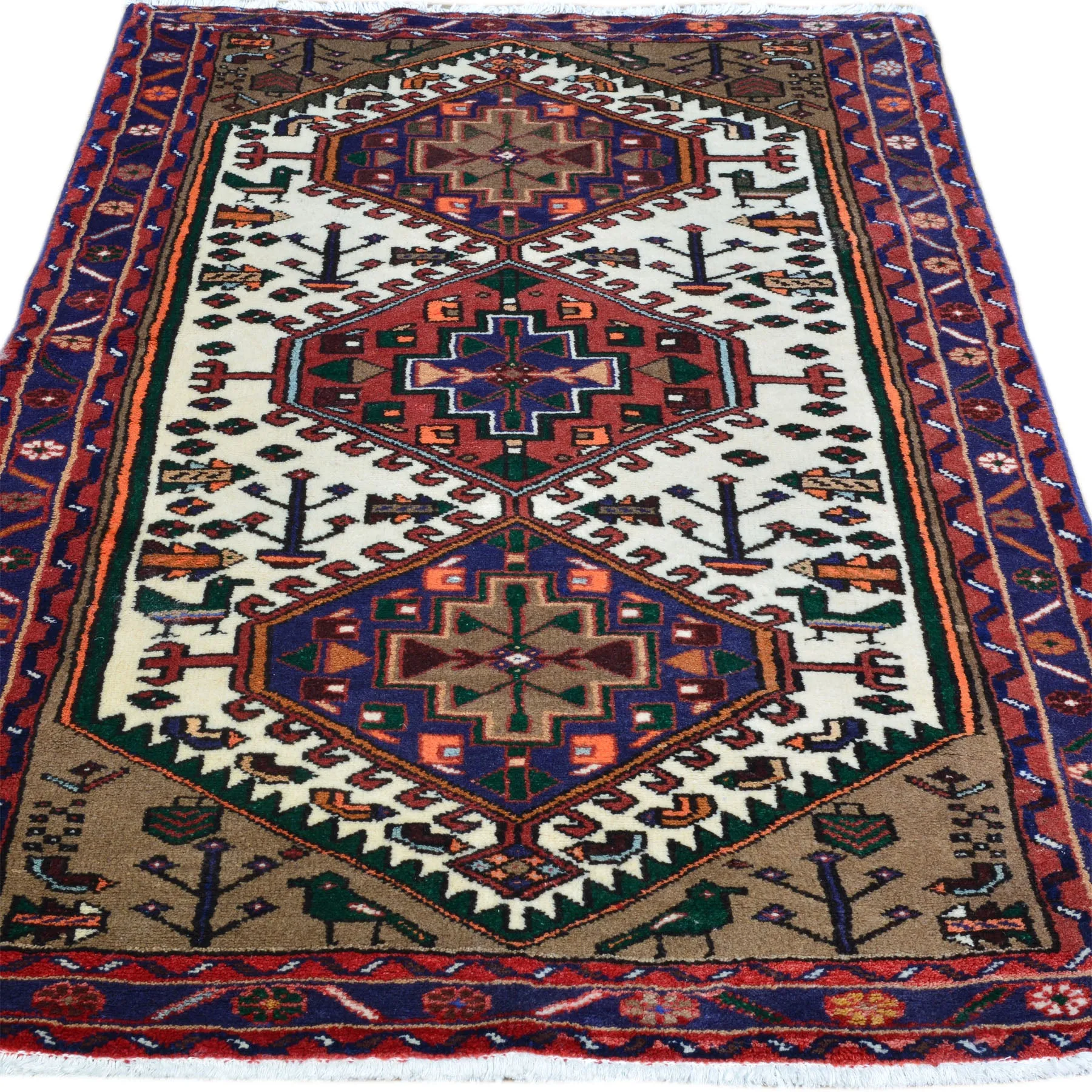 Hand-Knotted Fine Oriental Persian Serapi Heriz Tribal Wool Rug (Size 3.4 X 5.3) Brral-453