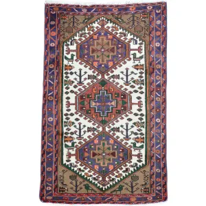 Hand-Knotted Fine Oriental Persian Serapi Heriz Tribal Wool Rug (Size 3.4 X 5.3) Brral-453